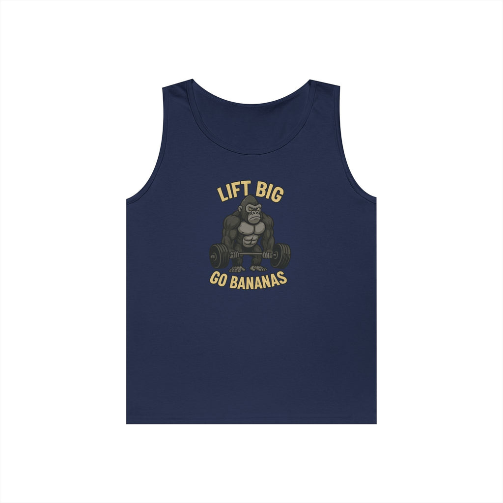 Gorilla Gym Tank Top - Lift Big, Go Bananas! Workout Apparel, Fitness Shirt, Unisex Exercise Top, Funny Gym Clothing
