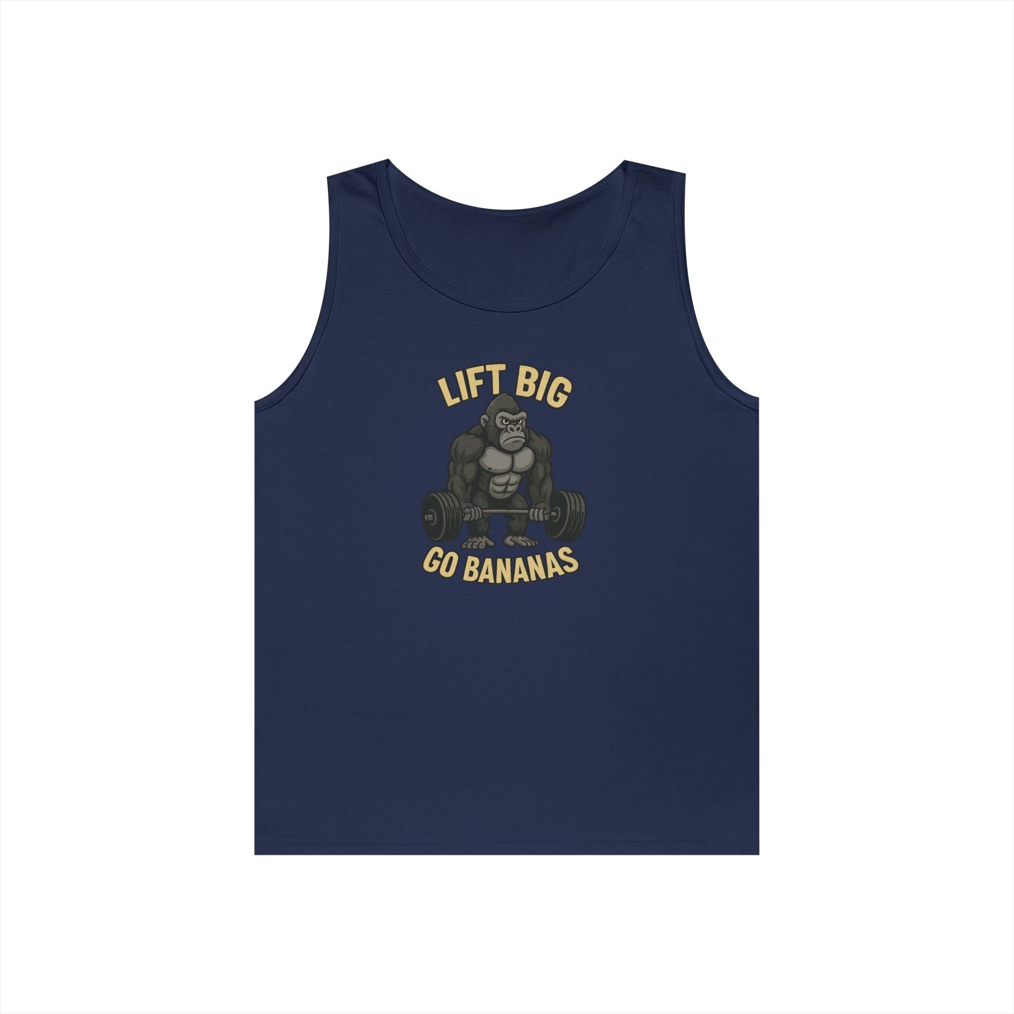 Gorilla Gym Tank Top - Lift Big, Go Bananas! Workout Apparel, Fitness Shirt, Unisex Exercise Top, Funny Gym Clothing