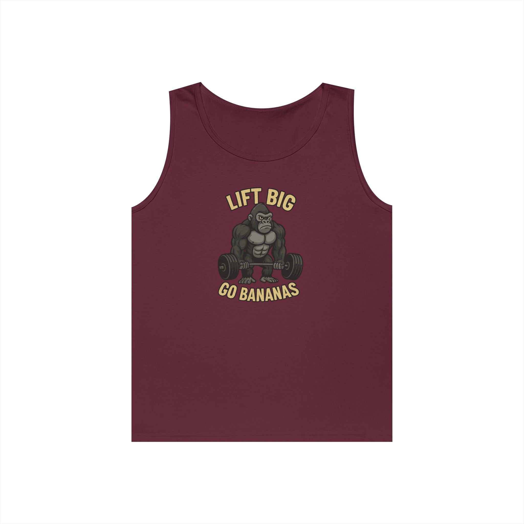 Gorilla Gym Tank Top - Lift Big, Go Bananas! Workout Apparel, Fitness Shirt, Unisex Exercise Top, Funny Gym Clothing
