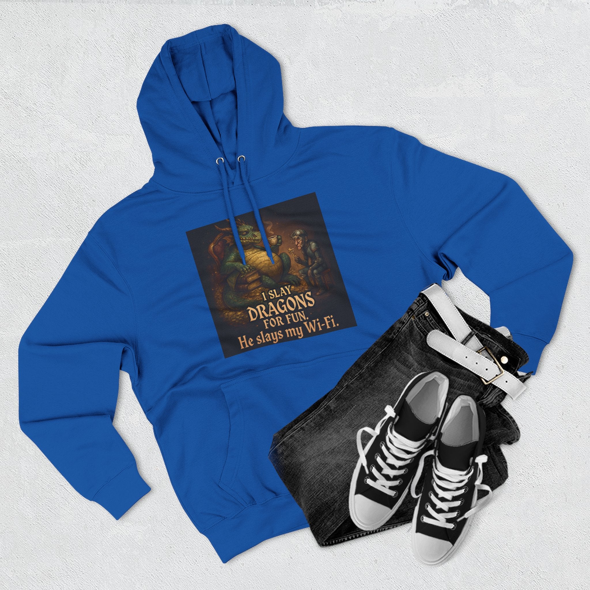 Fantasy-Themed Fleece Hoodie, Cozy Gift for Dragon Lovers, Perfect for Any Occasion, Fun Graphic Sweatshirt, Unique Apparel