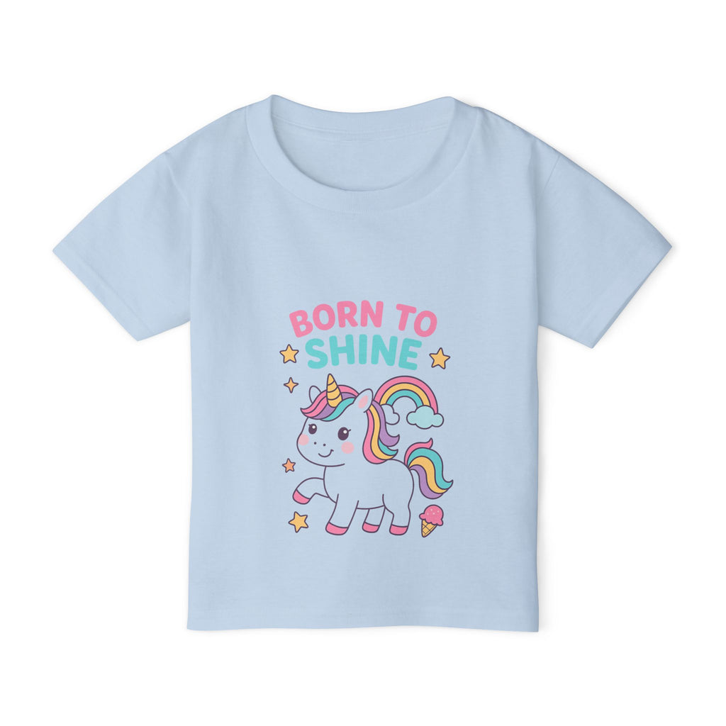 Unicorn Toddler T-Shirt | Born to Shine Kids Tee, Cute Unicorn Tee, Playful Baby Shirt, Birthday Gift for Kids, Rainbow T-shirt