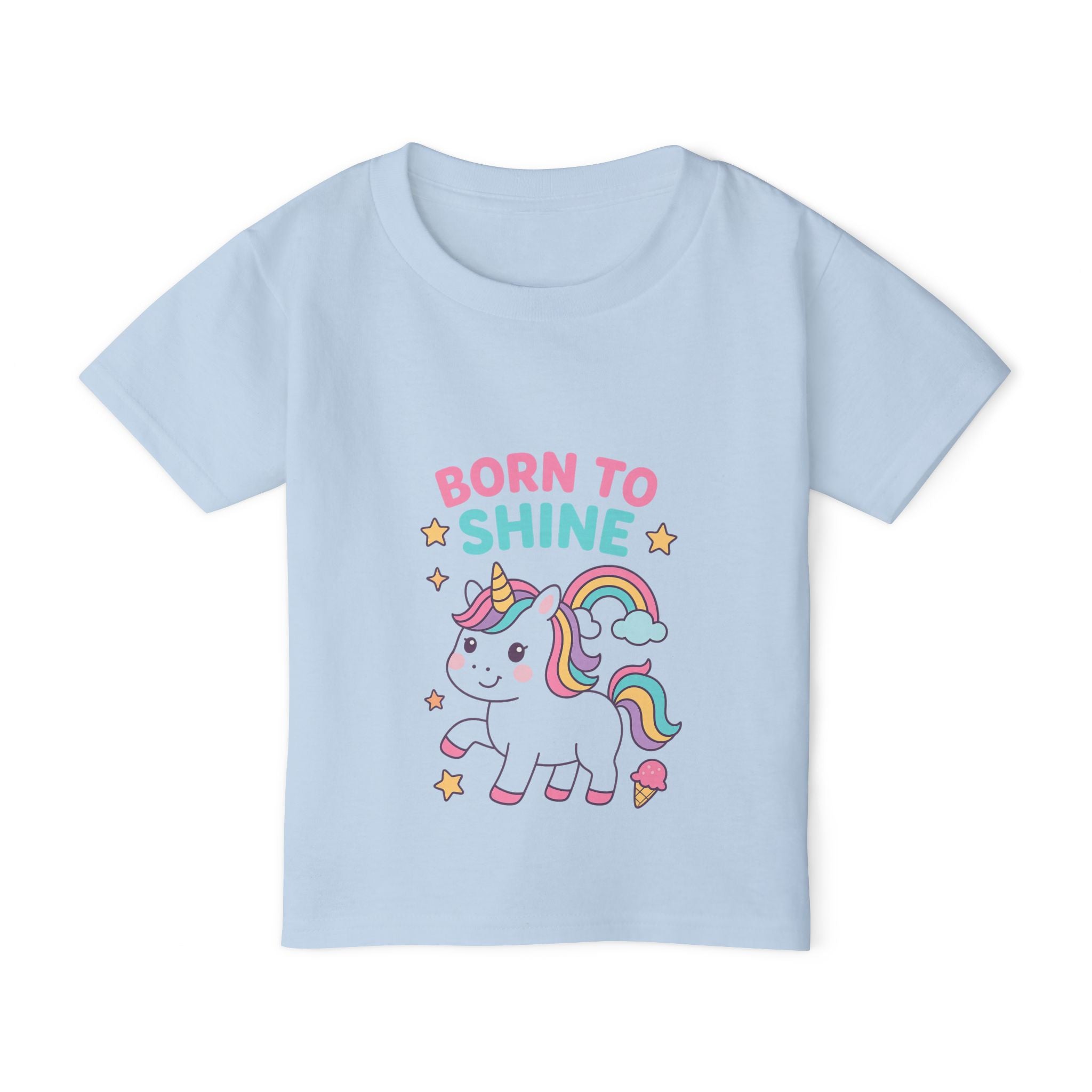 Unicorn Toddler T-Shirt | Born to Shine Kids Tee, Cute Unicorn Tee, Playful Baby Shirt, Birthday Gift for Kids, Rainbow T-shirt