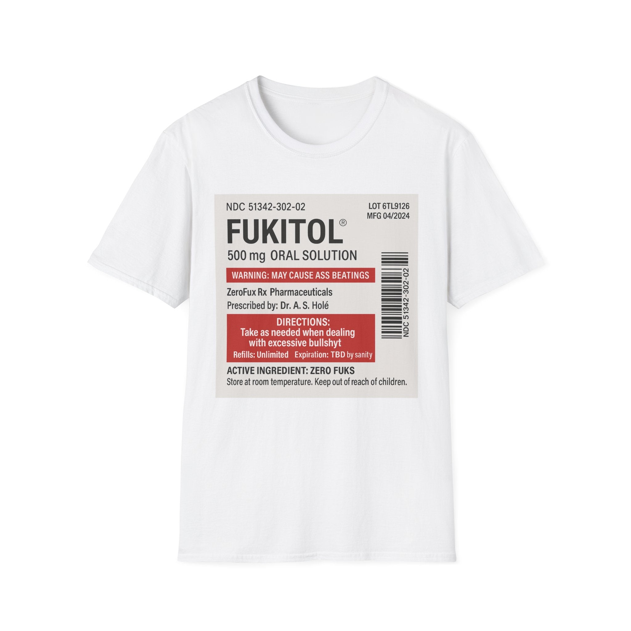 Fukitol Warning T-Shirt - Funny Unisex Tee for Laughs & Gifts