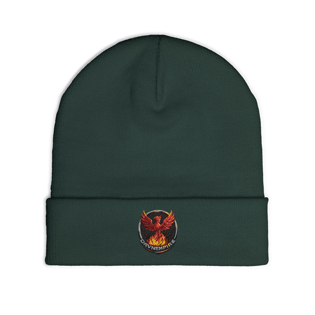 Phoenix Embroidered Knit Beanie — Firebird Patch Winter Hat