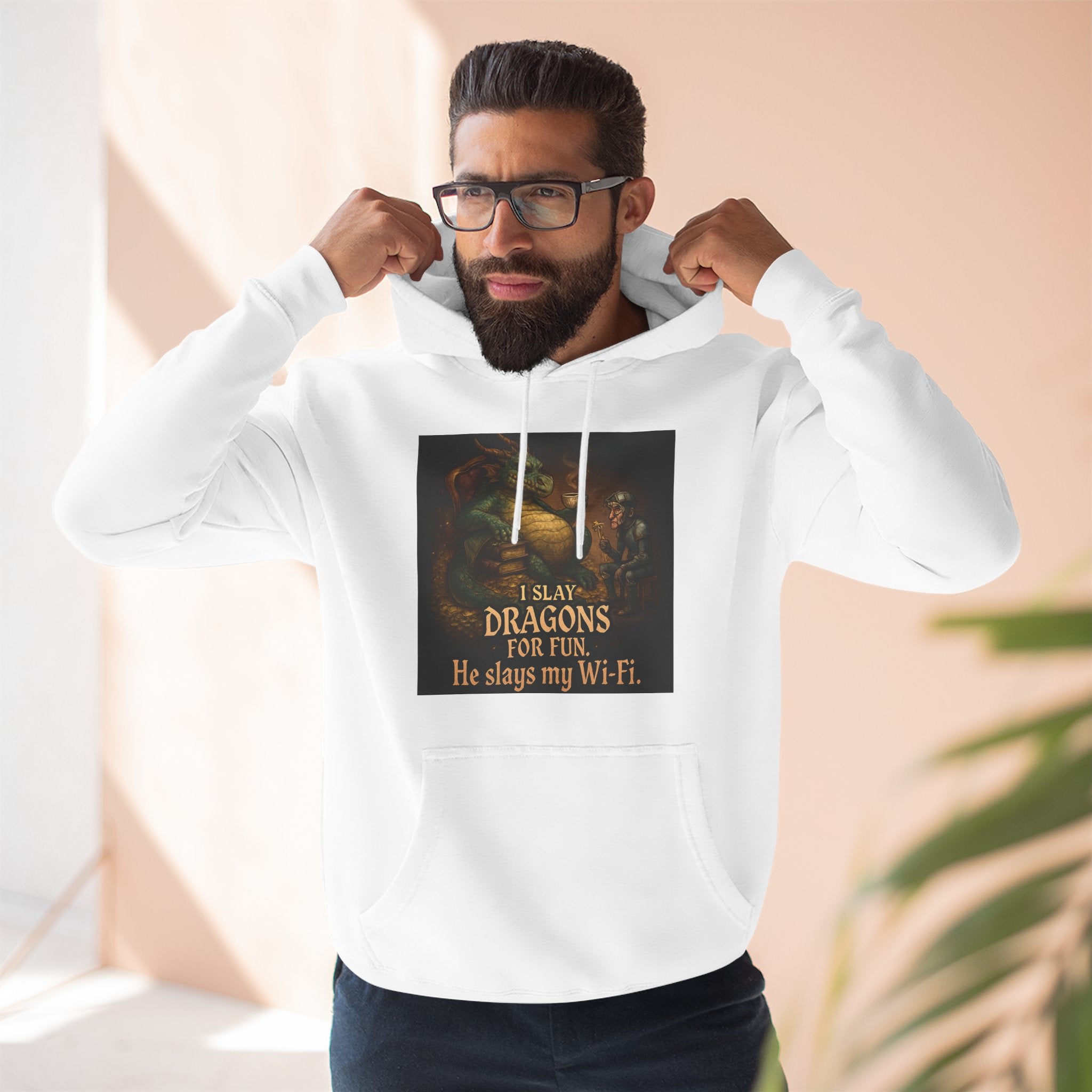 Fantasy-Themed Fleece Hoodie, Cozy Gift for Dragon Lovers, Perfect for Any Occasion, Fun Graphic Sweatshirt, Unique Apparel