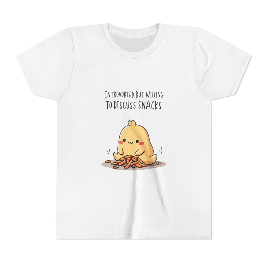 Introverted Snack Lover Youth Tee, Funny Kids Shirt, Cute Snack Lover Apparel, Gift for Introverts, Youth Casual Wear