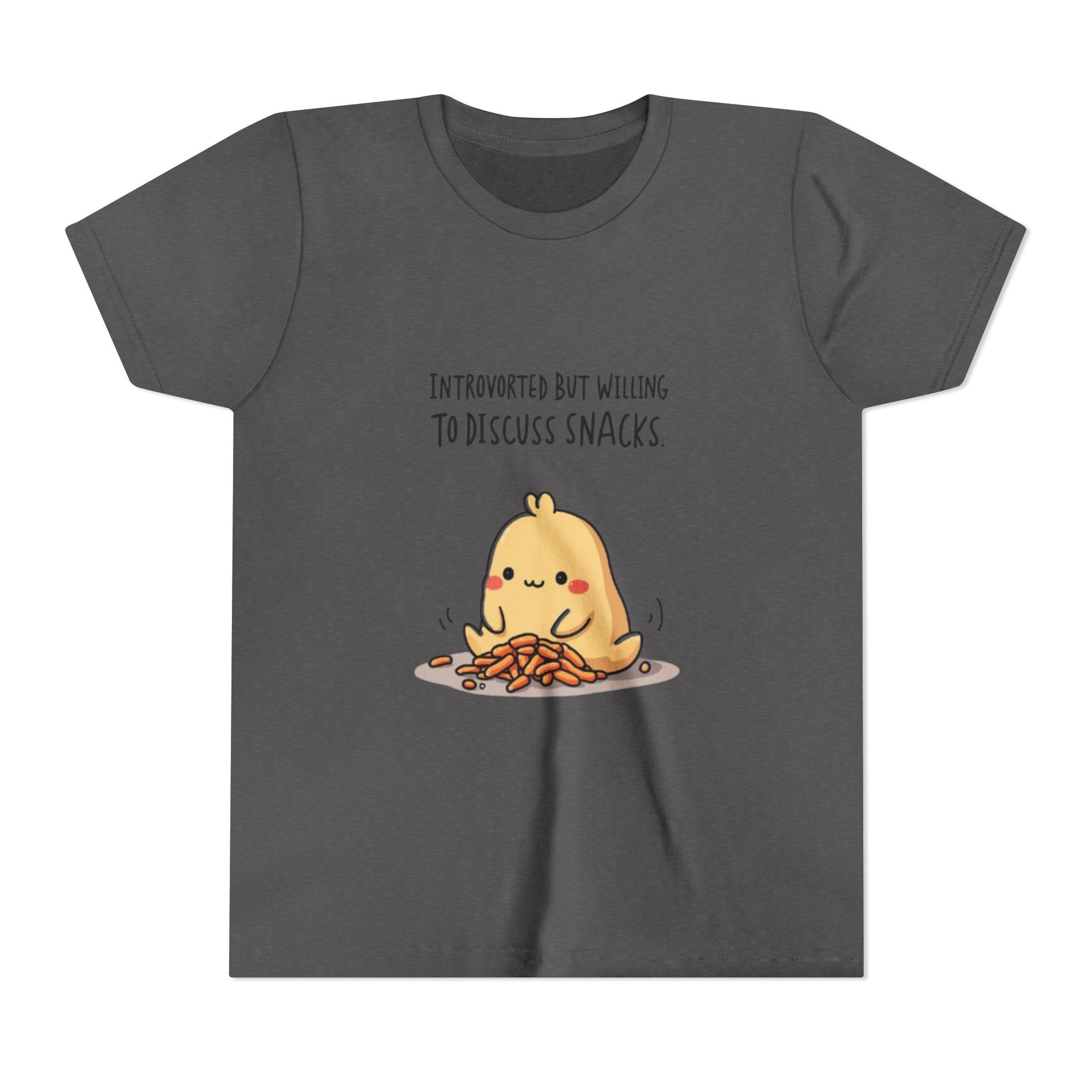 Introverted Snack Lover Youth Tee, Funny Kids Shirt, Cute Snack Lover Apparel, Gift for Introverts, Youth Casual Wear