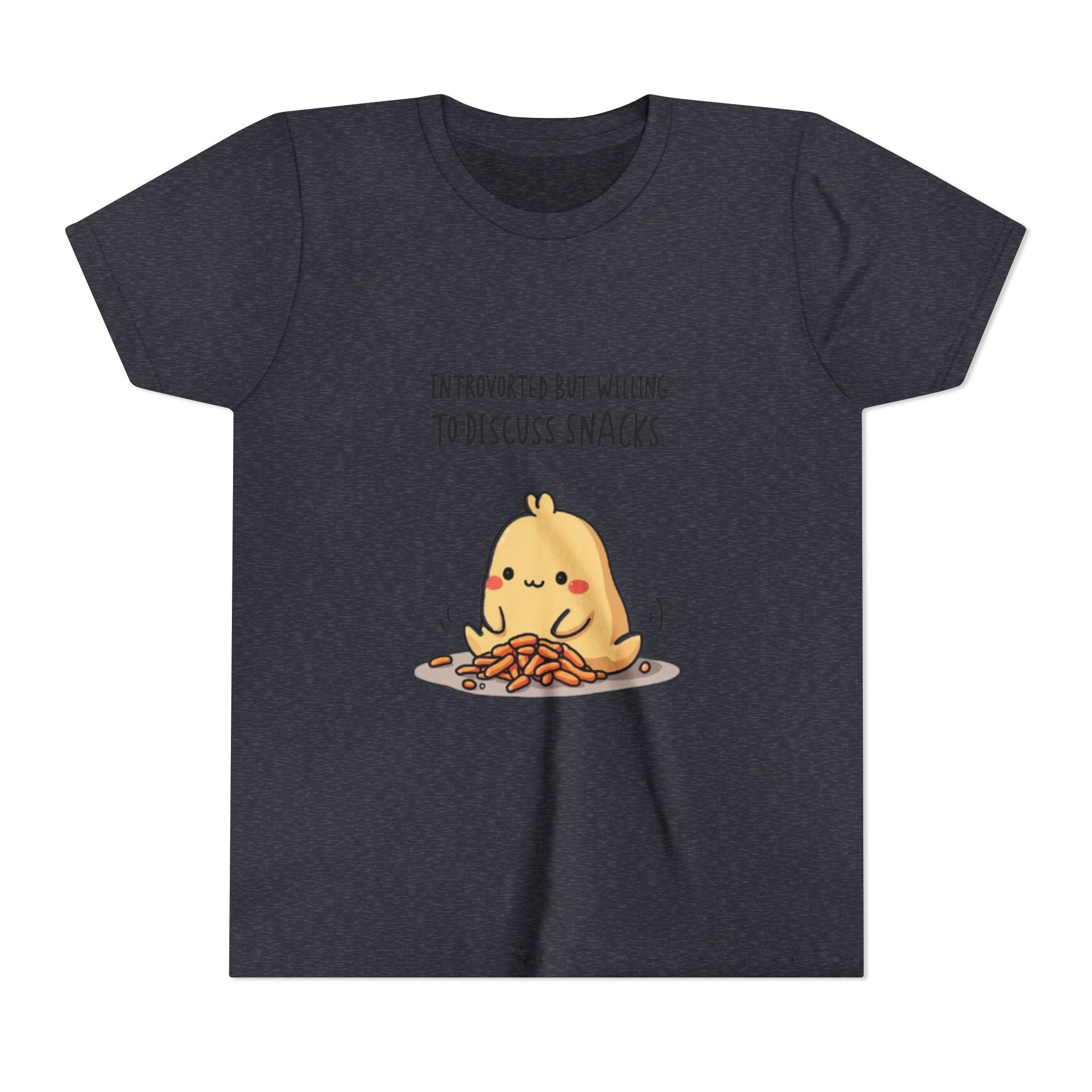 Introverted Snack Lover Youth Tee, Funny Kids Shirt, Cute Snack Lover Apparel, Gift for Introverts, Youth Casual Wear