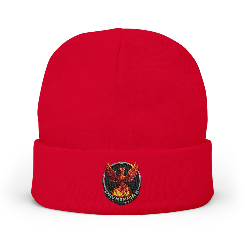 Phoenix Embroidered Knit Beanie — Firebird Patch Winter Hat