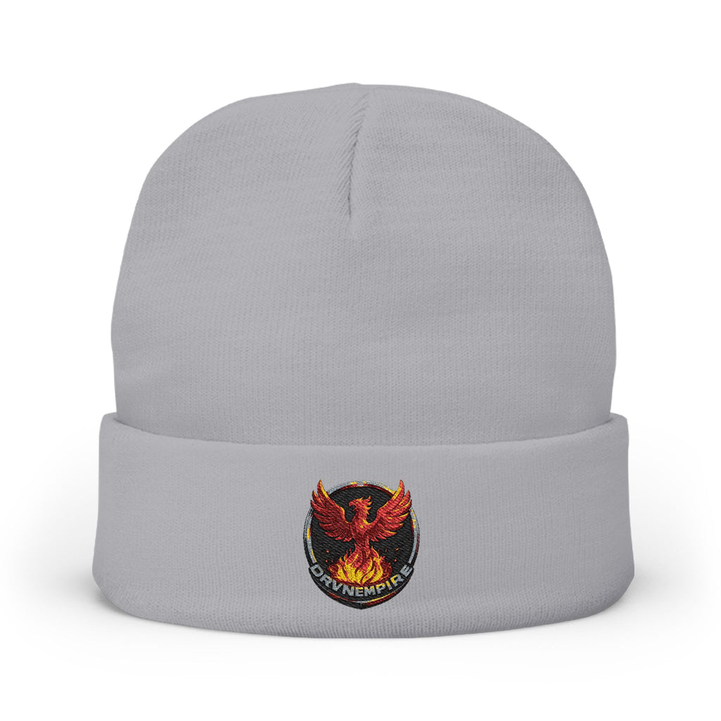 Phoenix Embroidered Knit Beanie — Firebird Patch Winter Hat