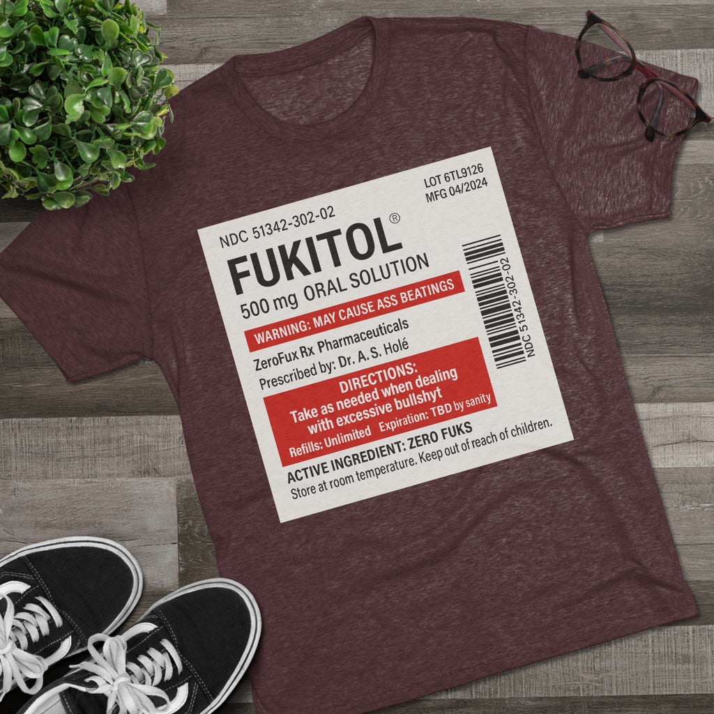 FUKITOL Unisex Tri-Blend Crew Tee - Humorous Statement Tee for Casual Wear