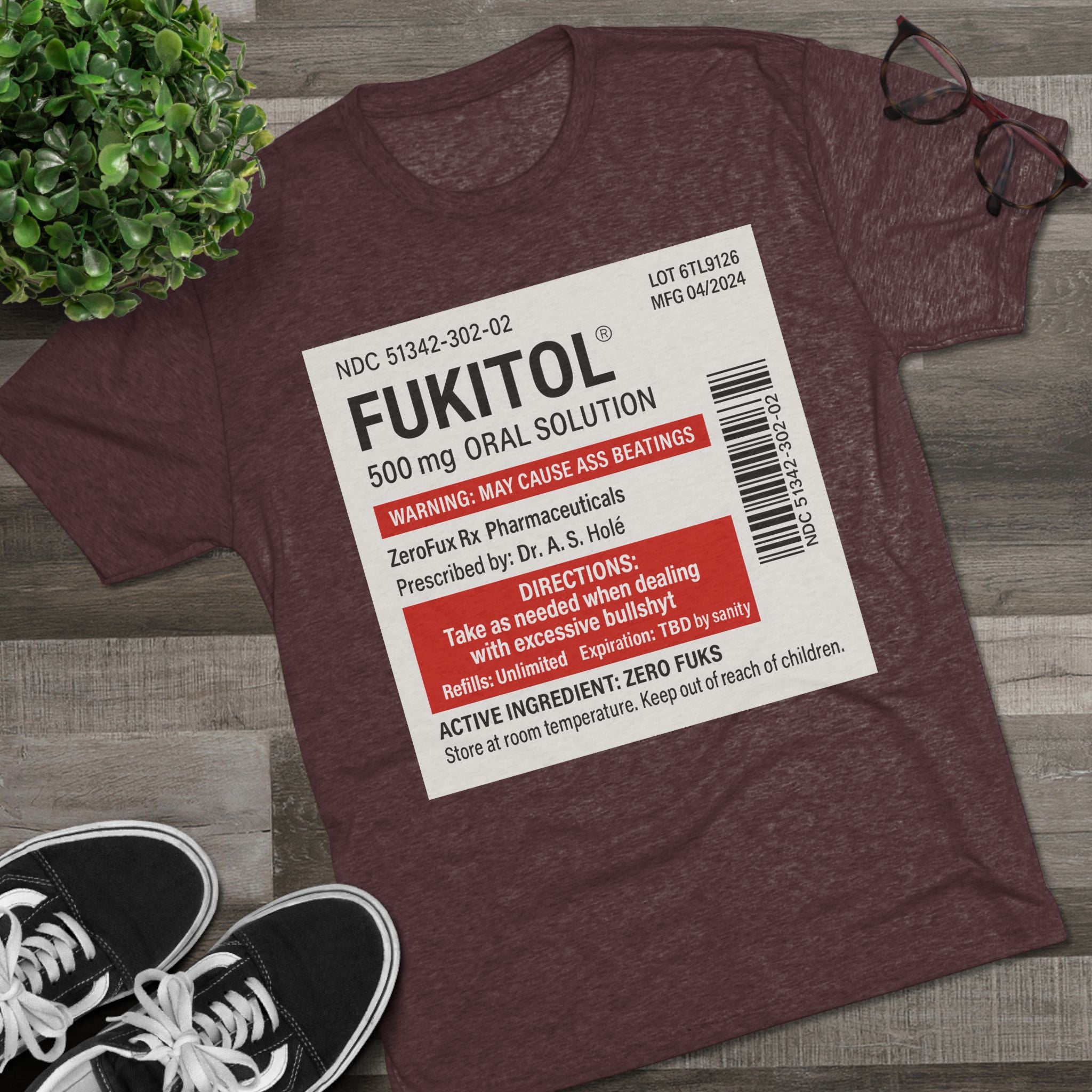 FUKITOL Unisex Tri-Blend Crew Tee - Humorous Statement Tee for Casual Wear