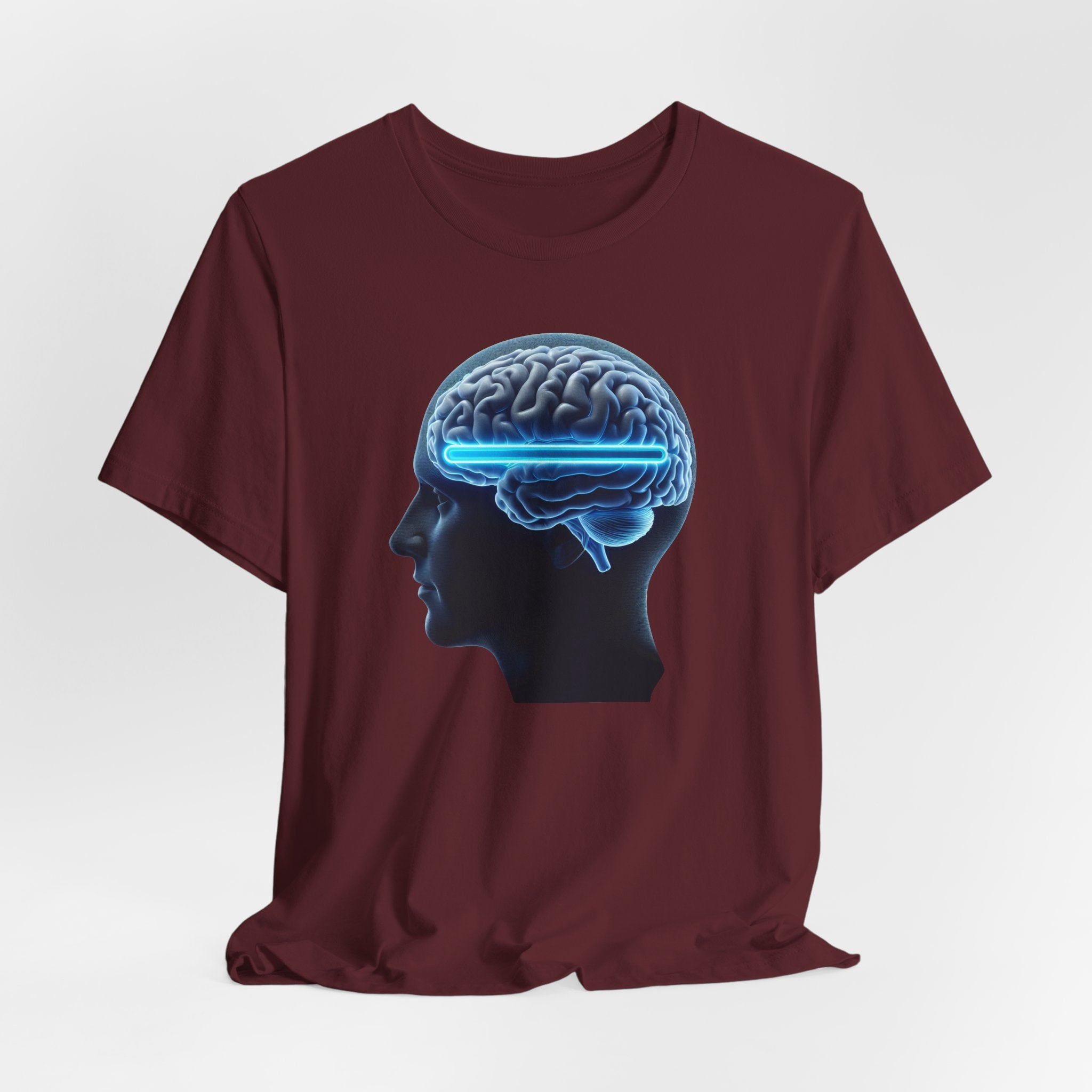 Neon Brain Graphic Tee, Unisex Brain Shirt, Science Gift, Cool Casual Tee, Brain Art T-Shirt, Unique Graphic Top