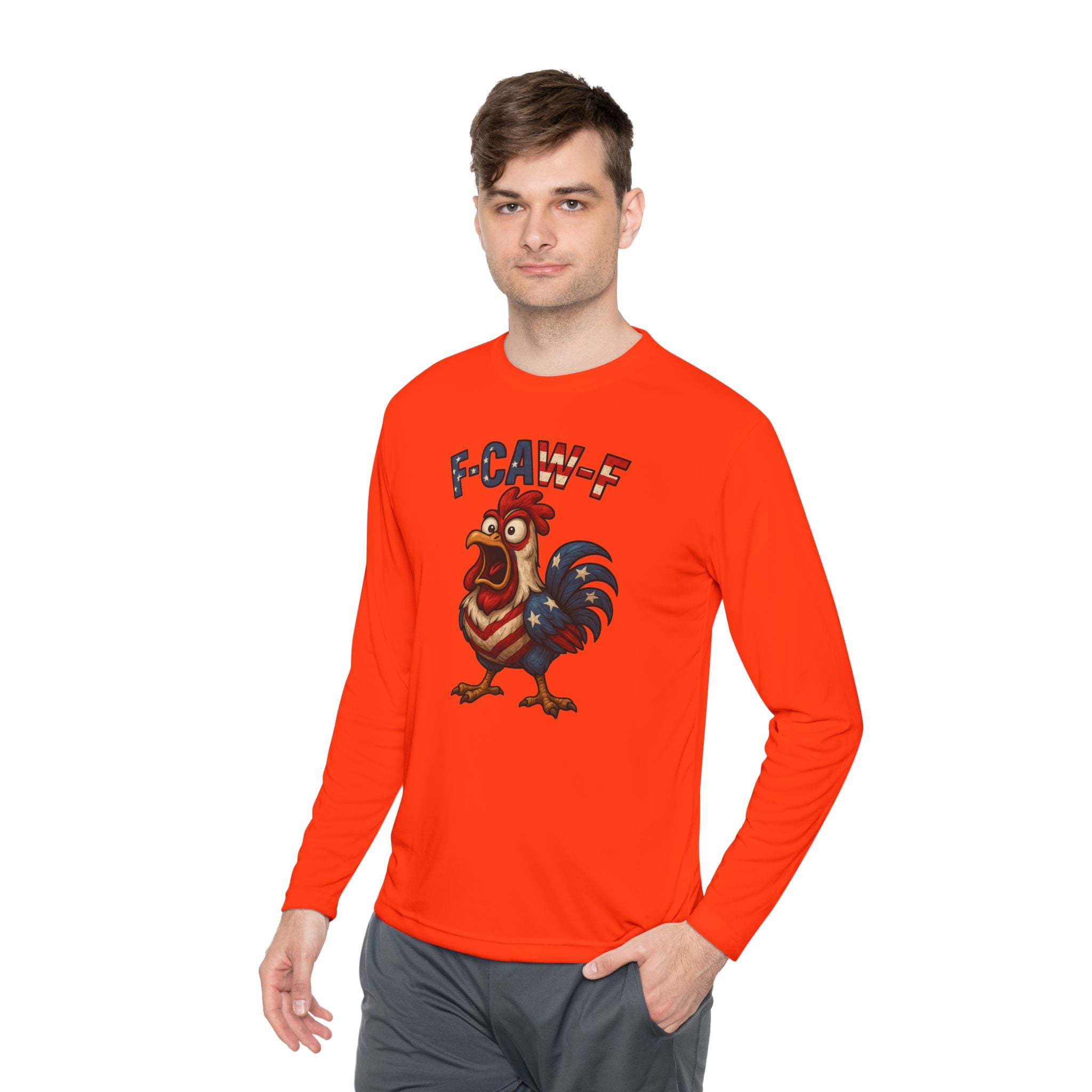 F-Caw-F Rooster Unisex Long Sleeve Tee - Patriotic Fun Wear