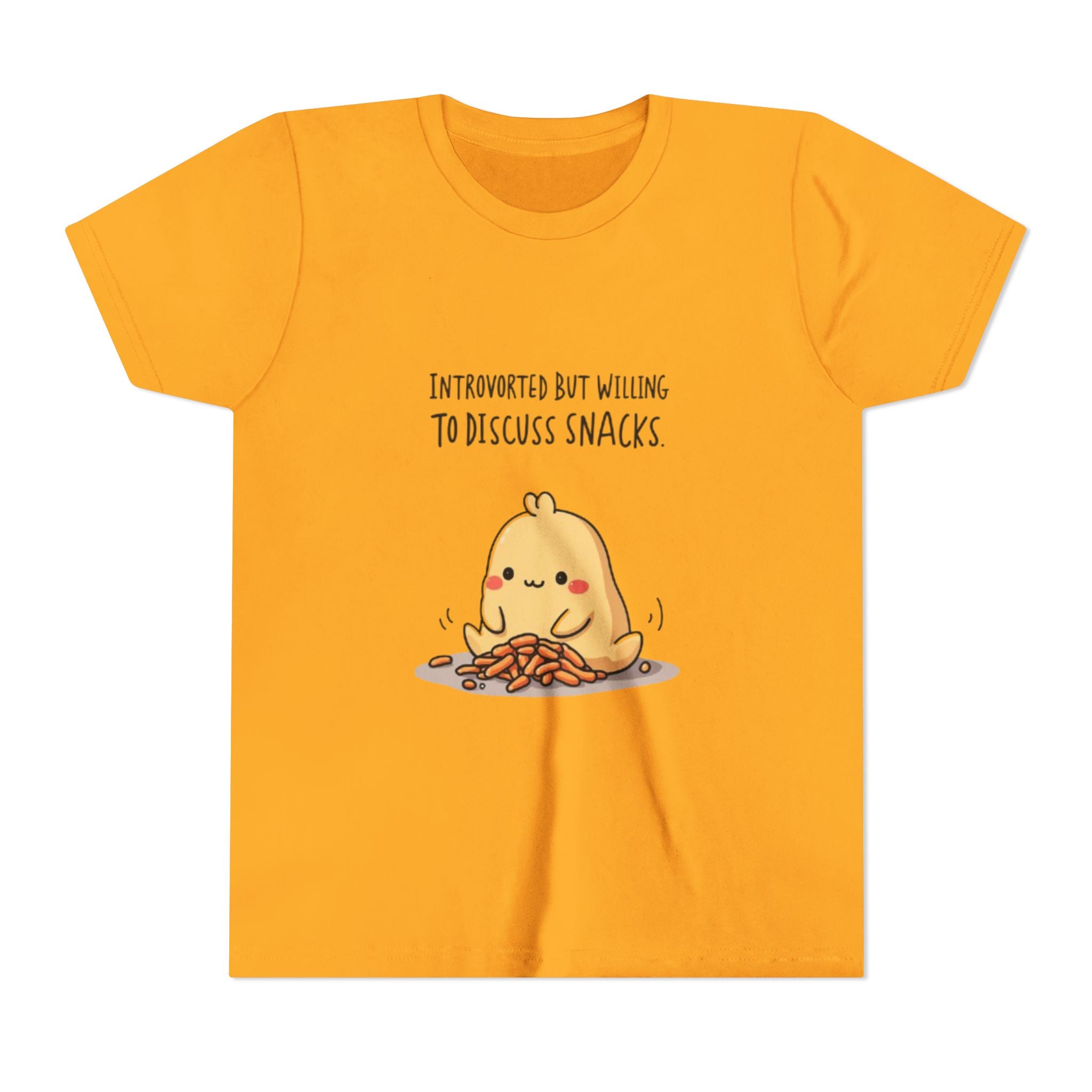 Introverted Snack Lover Youth Tee, Funny Kids Shirt, Cute Snack Lover Apparel, Gift for Introverts, Youth Casual Wear