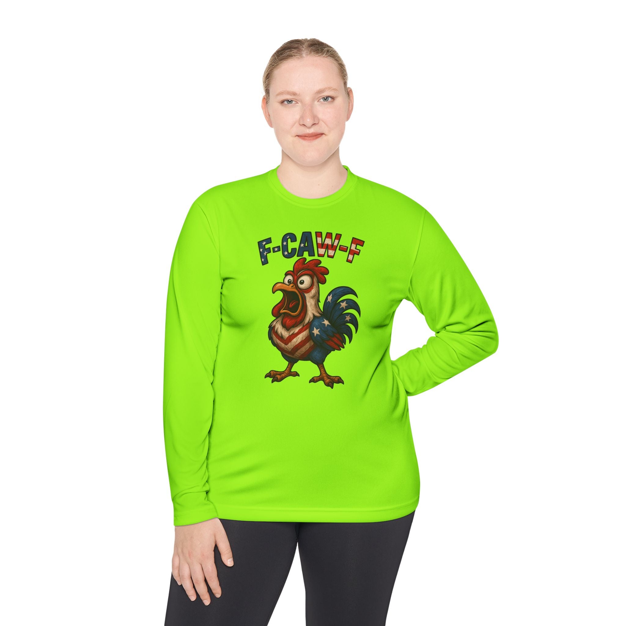 F-Caw-F Rooster Unisex Long Sleeve Tee - Patriotic Fun Wear