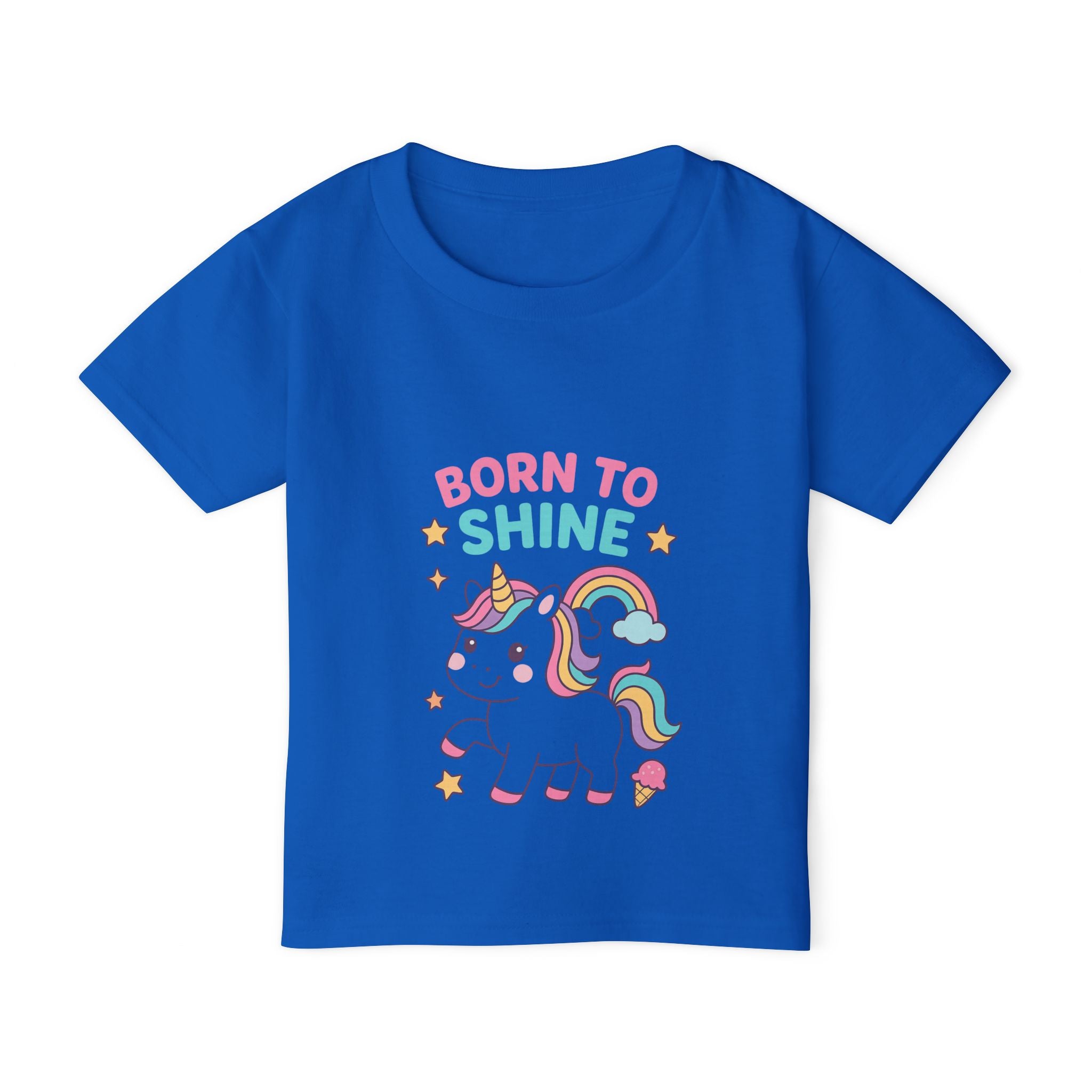 Unicorn Toddler T-Shirt | Born to Shine Kids Tee, Cute Unicorn Tee, Playful Baby Shirt, Birthday Gift for Kids, Rainbow T-shirt