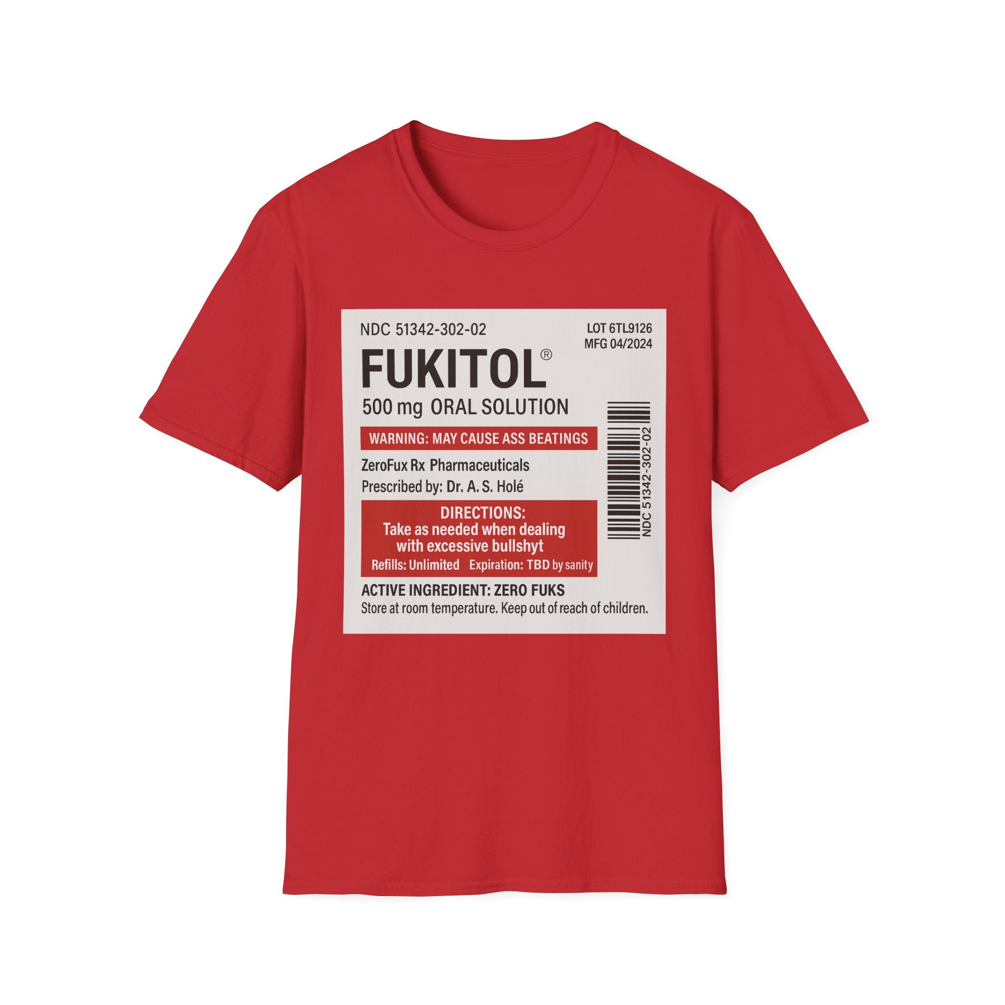 Fukitol Warning T-Shirt - Funny Unisex Tee for Laughs & Gifts