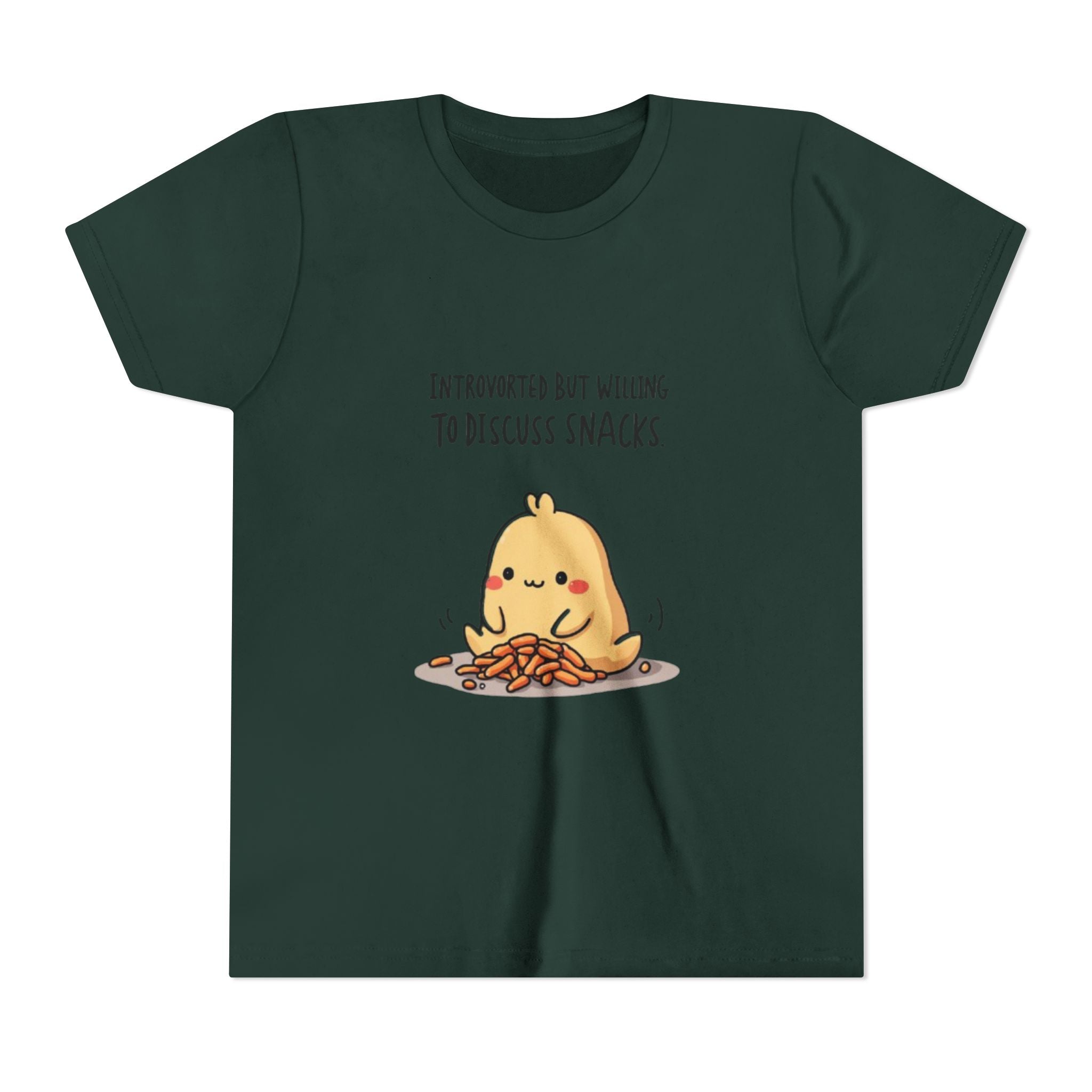 Introverted Snack Lover Youth Tee, Funny Kids Shirt, Cute Snack Lover Apparel, Gift for Introverts, Youth Casual Wear