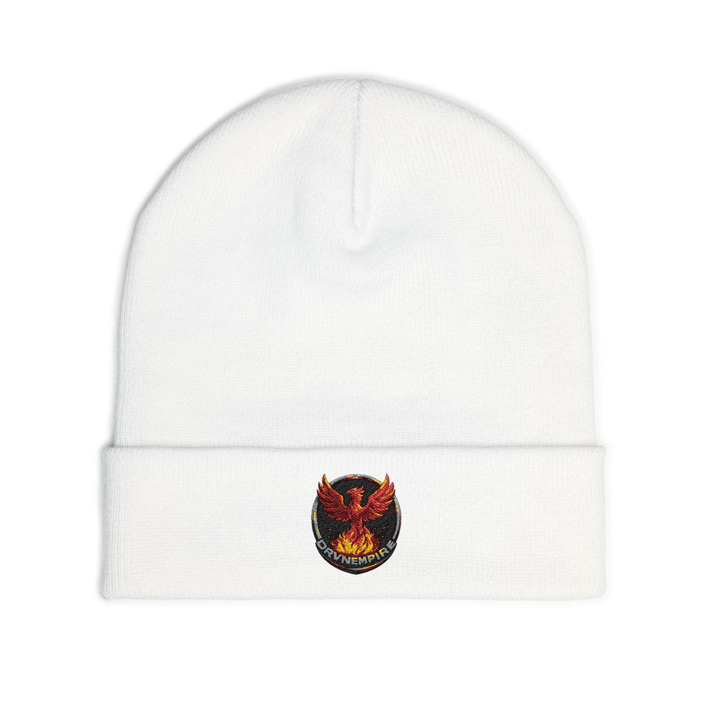Phoenix Embroidered Knit Beanie — Firebird Patch Winter Hat