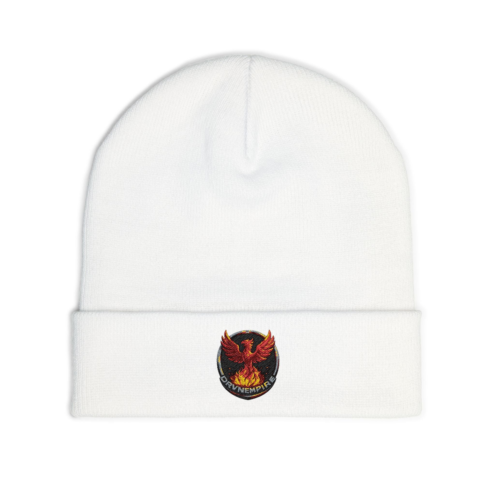 Phoenix Embroidered Knit Beanie — Firebird Patch Winter Hat