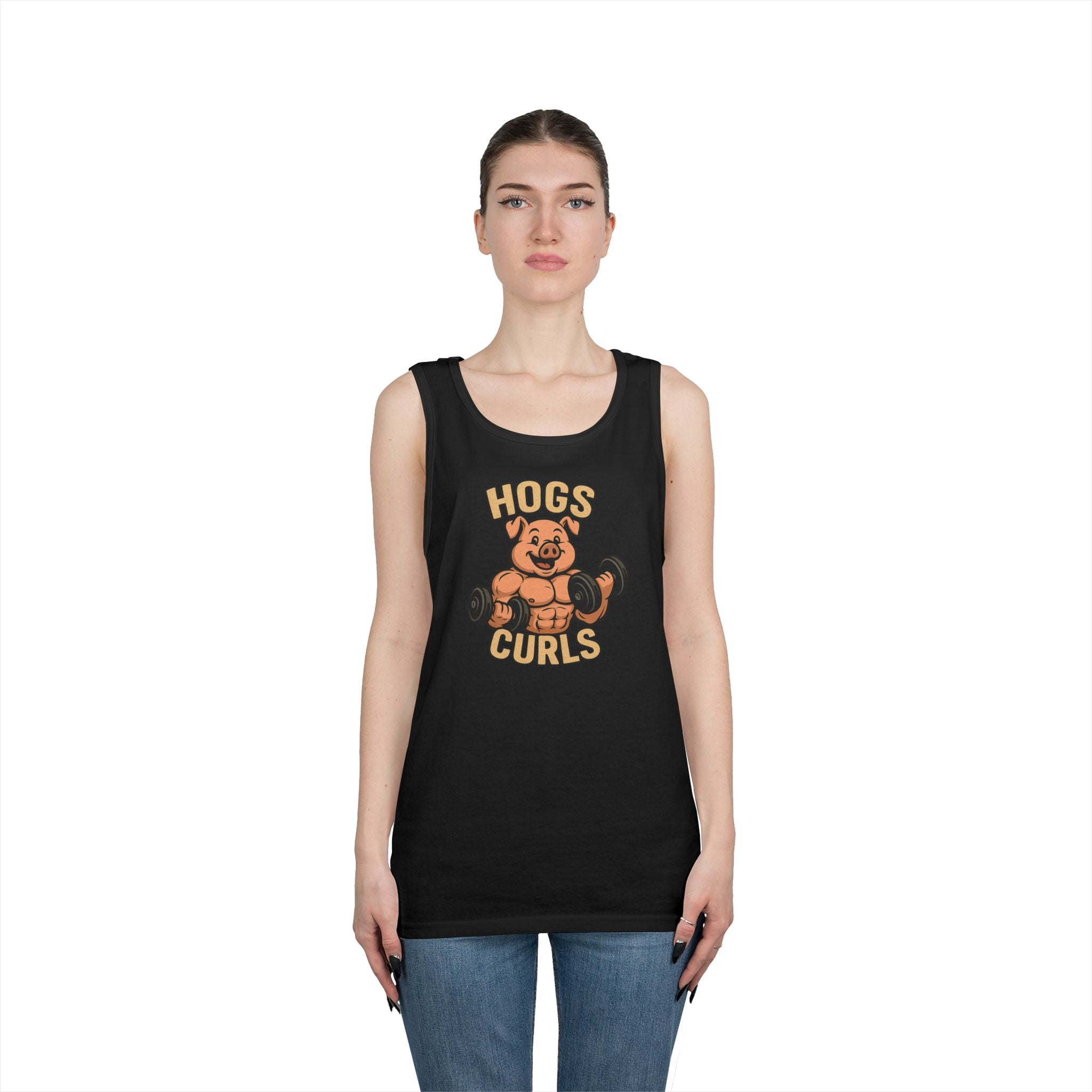 Fun Weightlifting Tank Top for Gym Lovers, Hogs & Curls Unisex Cotton Fitness Tee, Workout Shirt, Gift for Gym Enthusiasts, Summer [...]