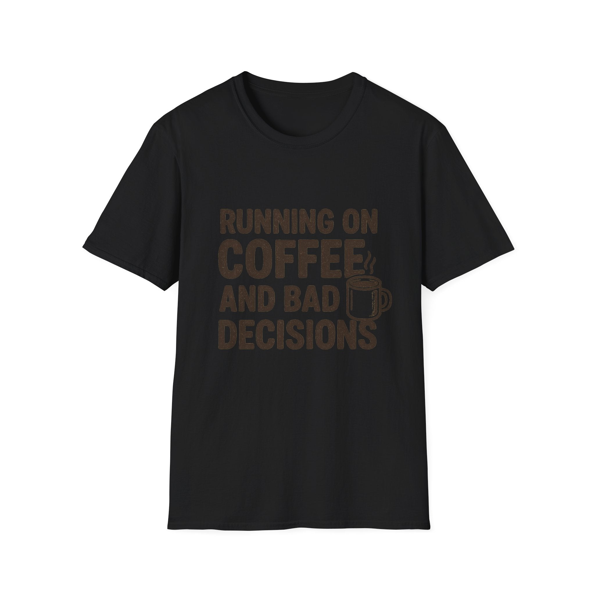 Coffee & Bad Decisions T-Shirt, Funny Graphic Tee, Gift for Coffee Lovers, Unisex Casual Wear, Perfect for Birthdays, Everyday Humor