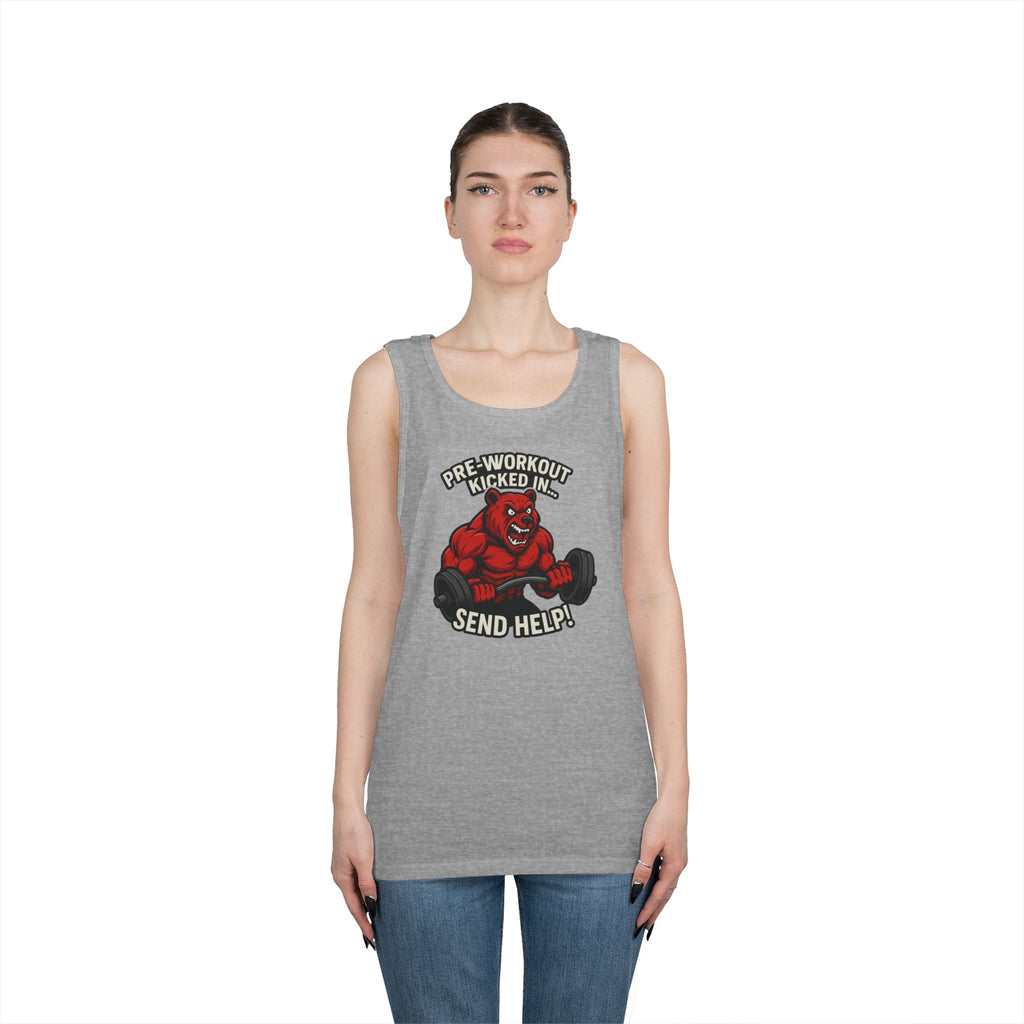 Pre-Workout Kicked In Send Help Tank Top | Fitness Gym Workout Tank
