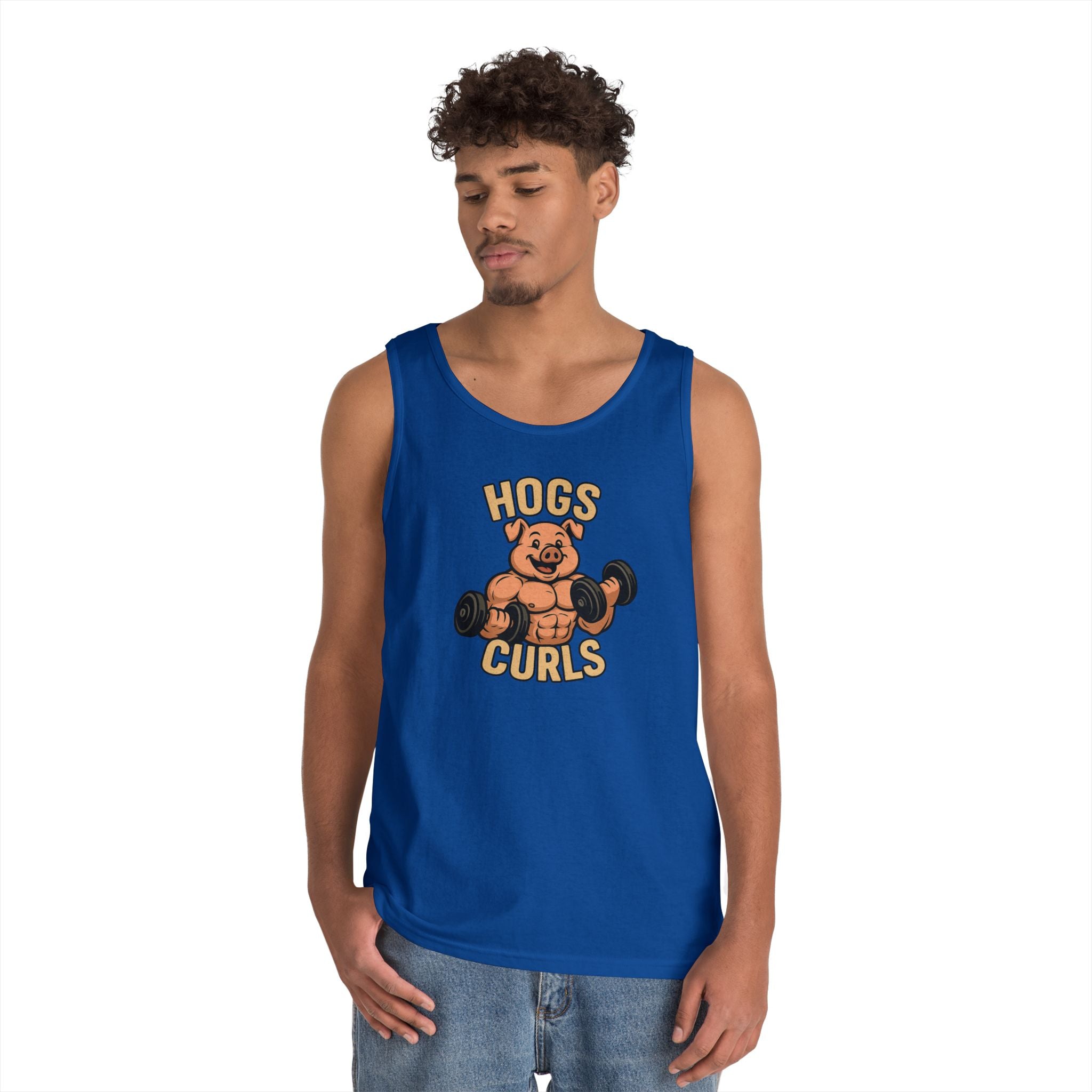 Fun Weightlifting Tank Top for Gym Lovers, Hogs & Curls Unisex Cotton Fitness Tee, Workout Shirt, Gift for Gym Enthusiasts, Summer [...]