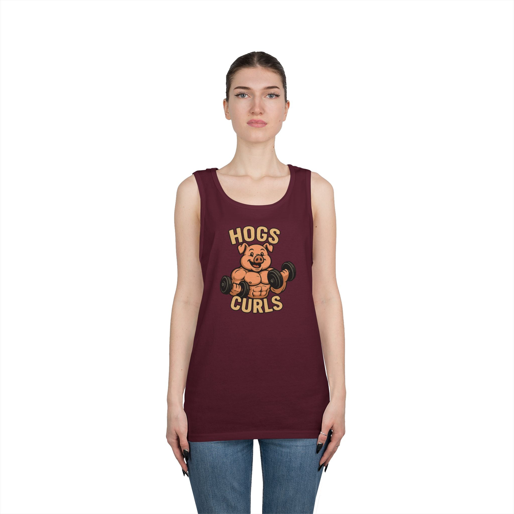 Fun Weightlifting Tank Top for Gym Lovers, Hogs & Curls Unisex Cotton Fitness Tee, Workout Shirt, Gift for Gym Enthusiasts, Summer [...]
