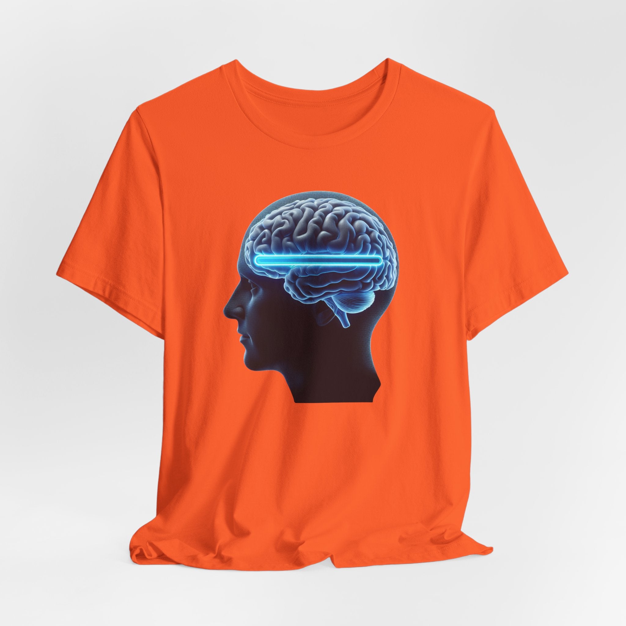 Neon Brain Graphic Tee, Unisex Brain Shirt, Science Gift, Cool Casual Tee, Brain Art T-Shirt, Unique Graphic Top