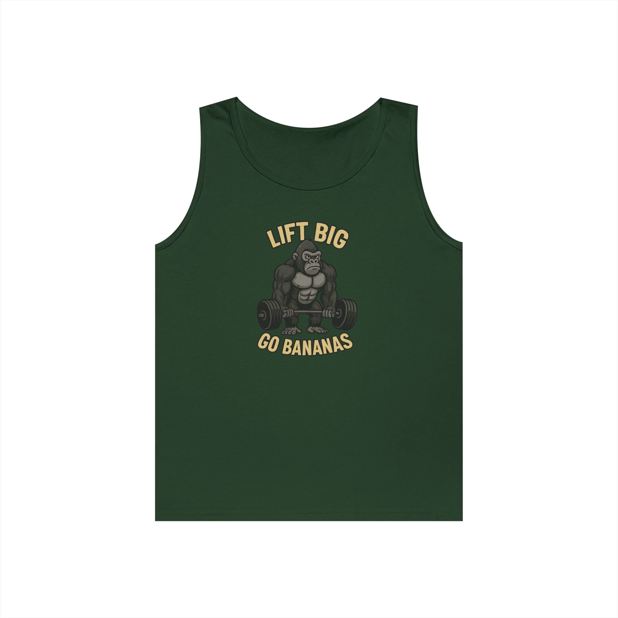 Gorilla Gym Tank Top - Lift Big, Go Bananas! Workout Apparel, Fitness Shirt, Unisex Exercise Top, Funny Gym Clothing