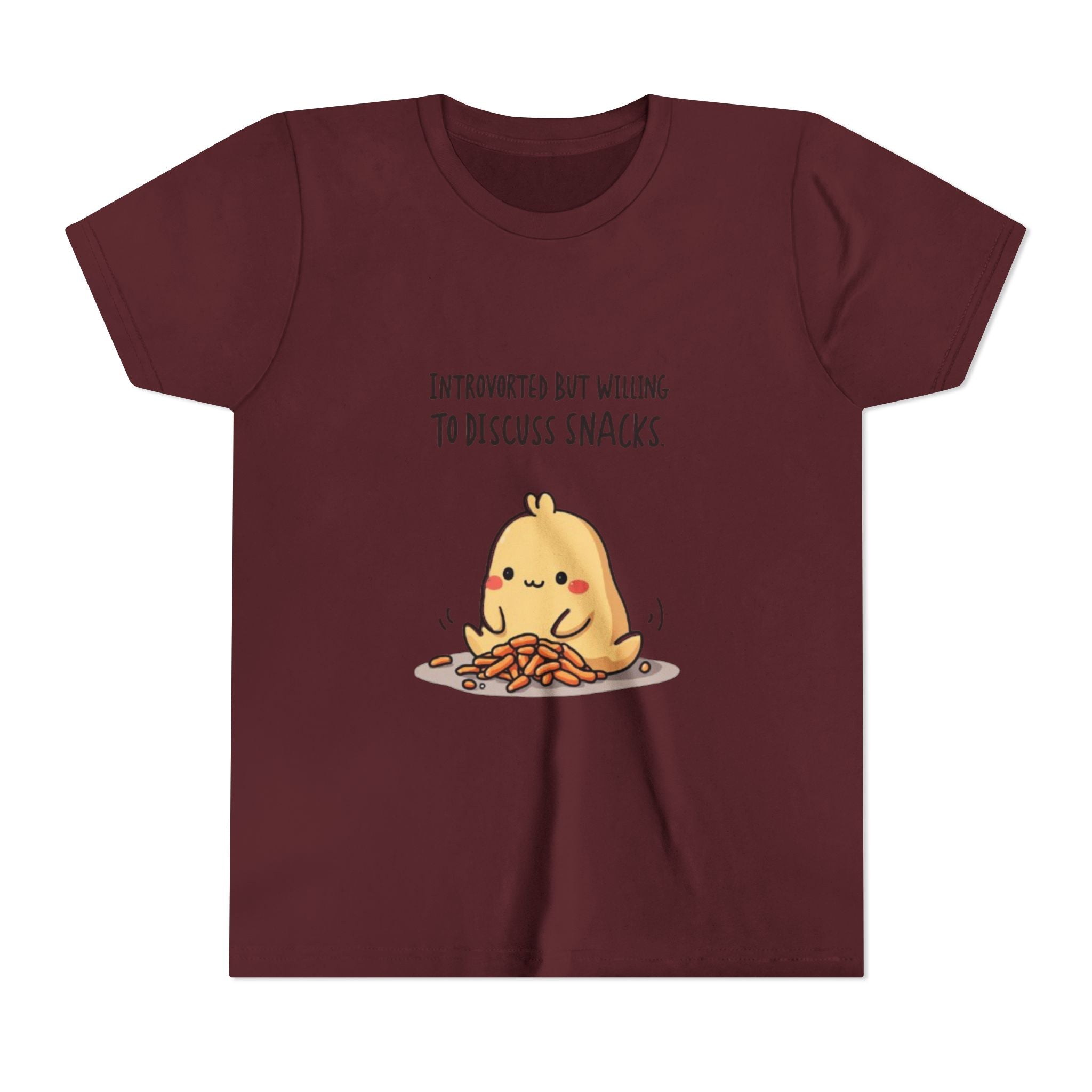 Introverted Snack Lover Youth Tee, Funny Kids Shirt, Cute Snack Lover Apparel, Gift for Introverts, Youth Casual Wear