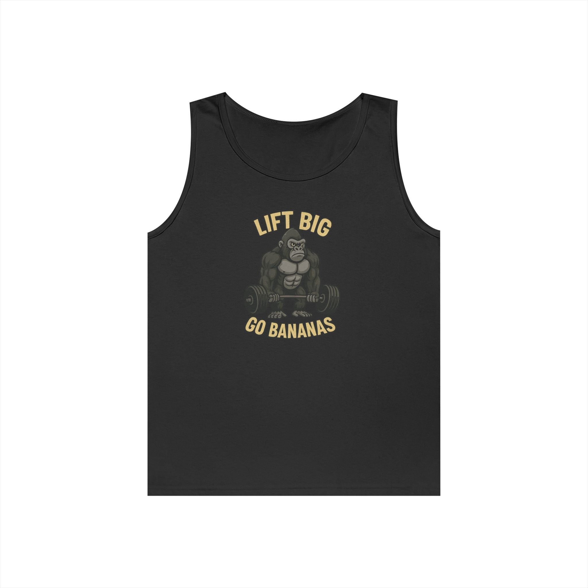 Gorilla Gym Tank Top - Lift Big, Go Bananas! Workout Apparel, Fitness Shirt, Unisex Exercise Top, Funny Gym Clothing