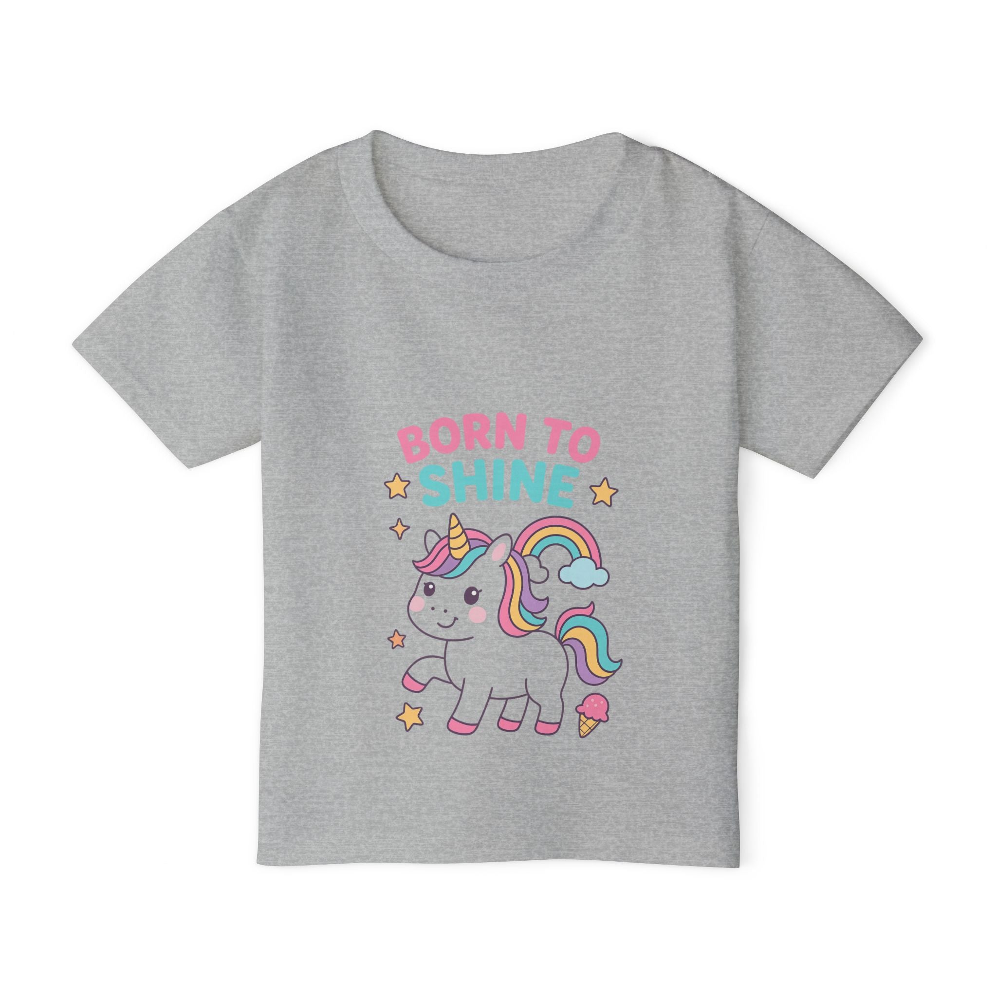 Unicorn Toddler T-Shirt | Born to Shine Kids Tee, Cute Unicorn Tee, Playful Baby Shirt, Birthday Gift for Kids, Rainbow T-shirt