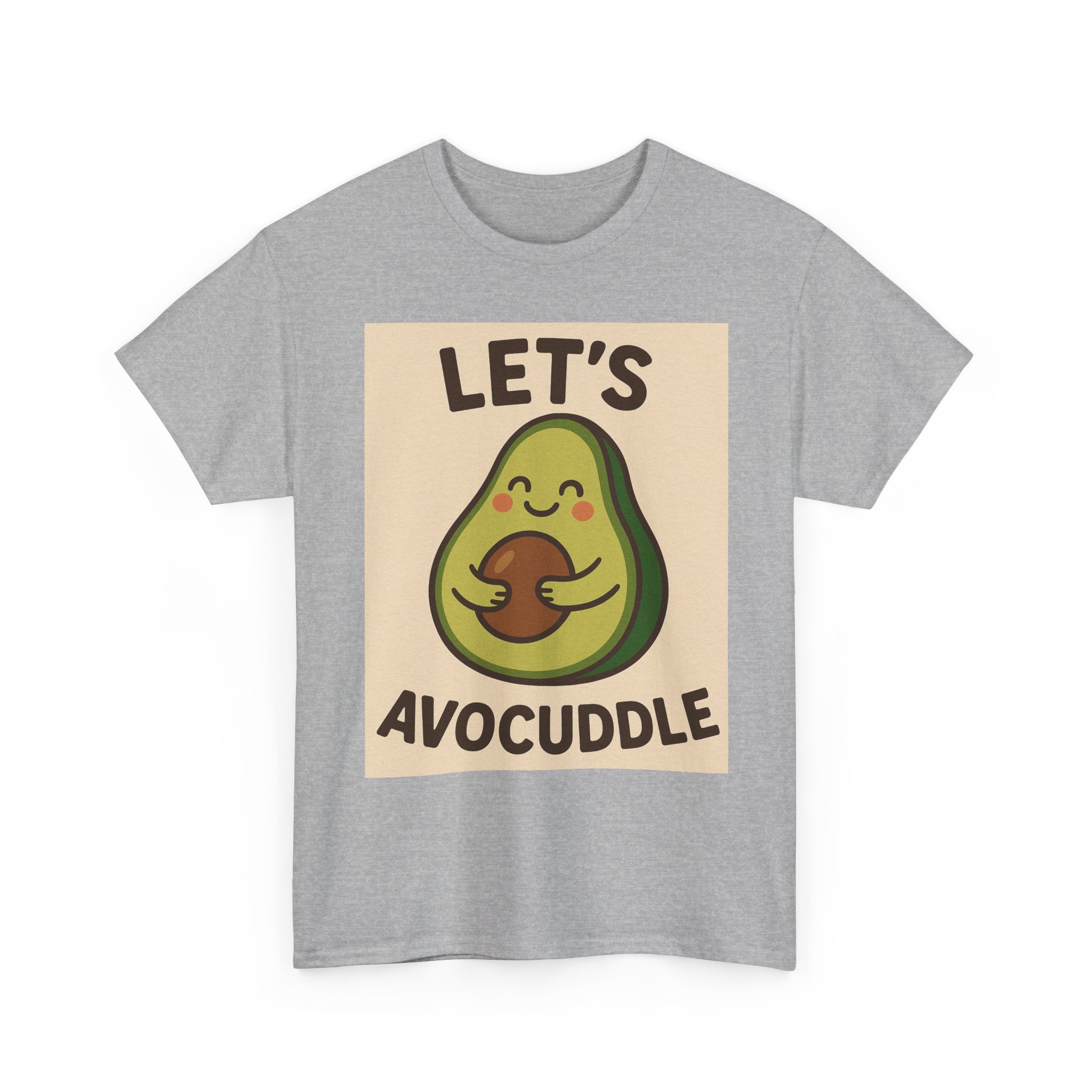 Let's Avocuddle Unisex Heavy Cotton Tee | Fun Avocado Shirt, Gift for Food Lovers, Casual Wear, Cute Carbon Neutral T-Shirt