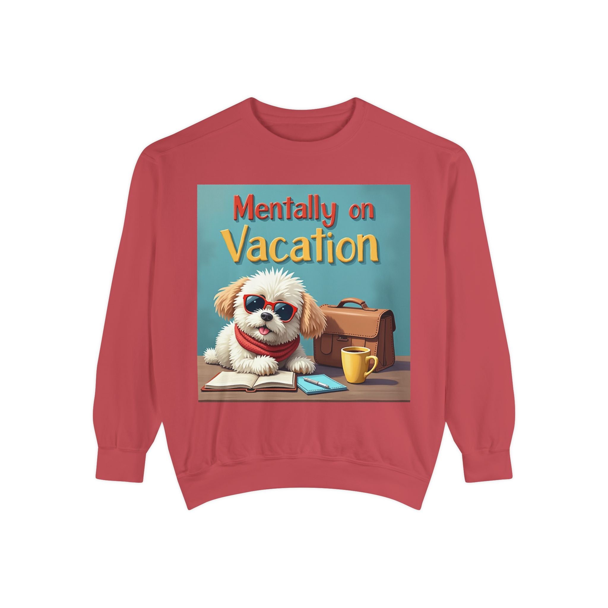 Unisex Dog-Themed Sweatshirt with Humorous Vacation Design, Perfect for Pet Lovers, Gift for Dog Owners, Cozy Casual Wear, Vacation Mood