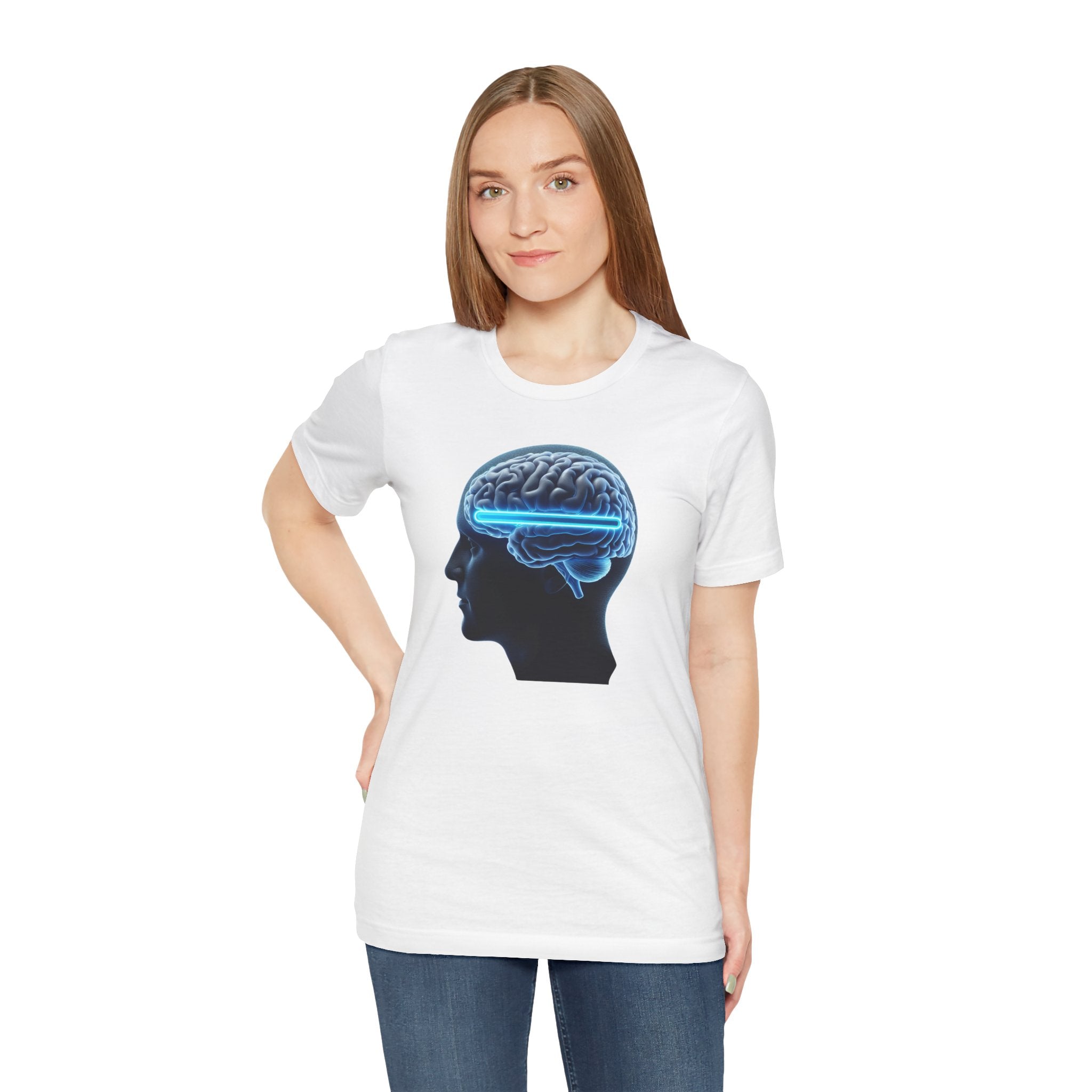 Neon Brain Graphic Tee, Unisex Brain Shirt, Science Gift, Cool Casual Tee, Brain Art T-Shirt, Unique Graphic Top