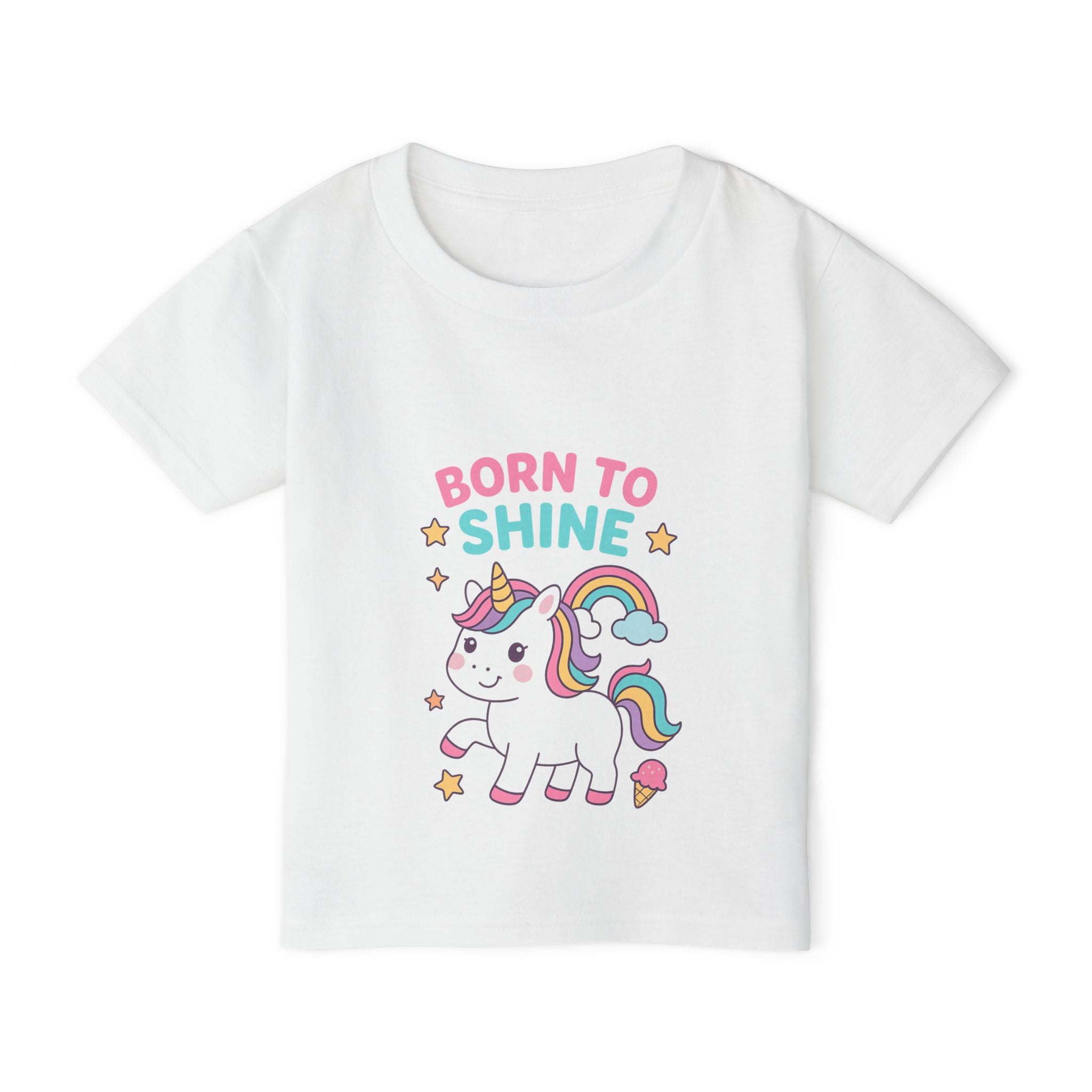 Unicorn Toddler T-Shirt | Born to Shine Kids Tee, Cute Unicorn Tee, Playful Baby Shirt, Birthday Gift for Kids, Rainbow T-shirt