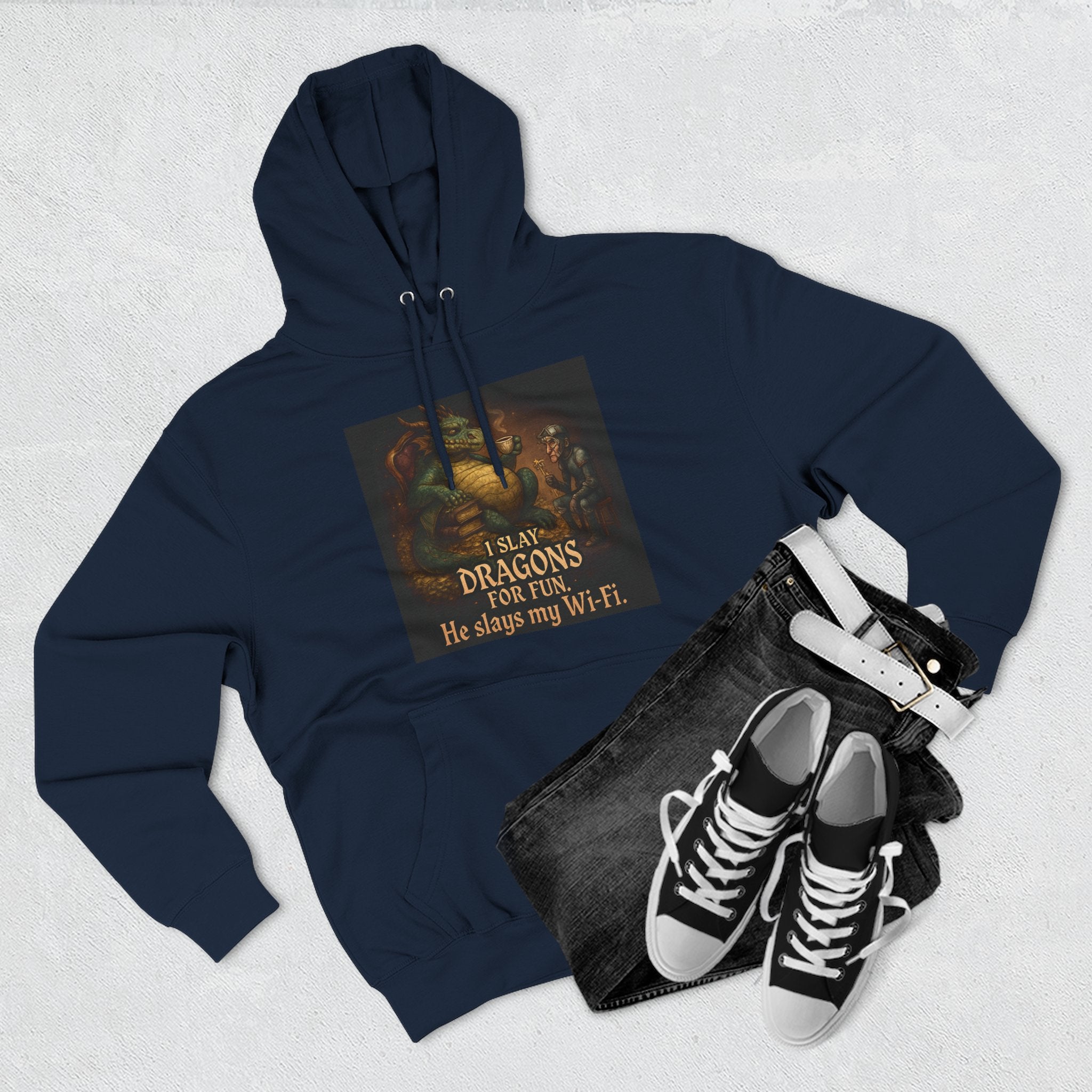 Fantasy-Themed Fleece Hoodie, Cozy Gift for Dragon Lovers, Perfect for Any Occasion, Fun Graphic Sweatshirt, Unique Apparel