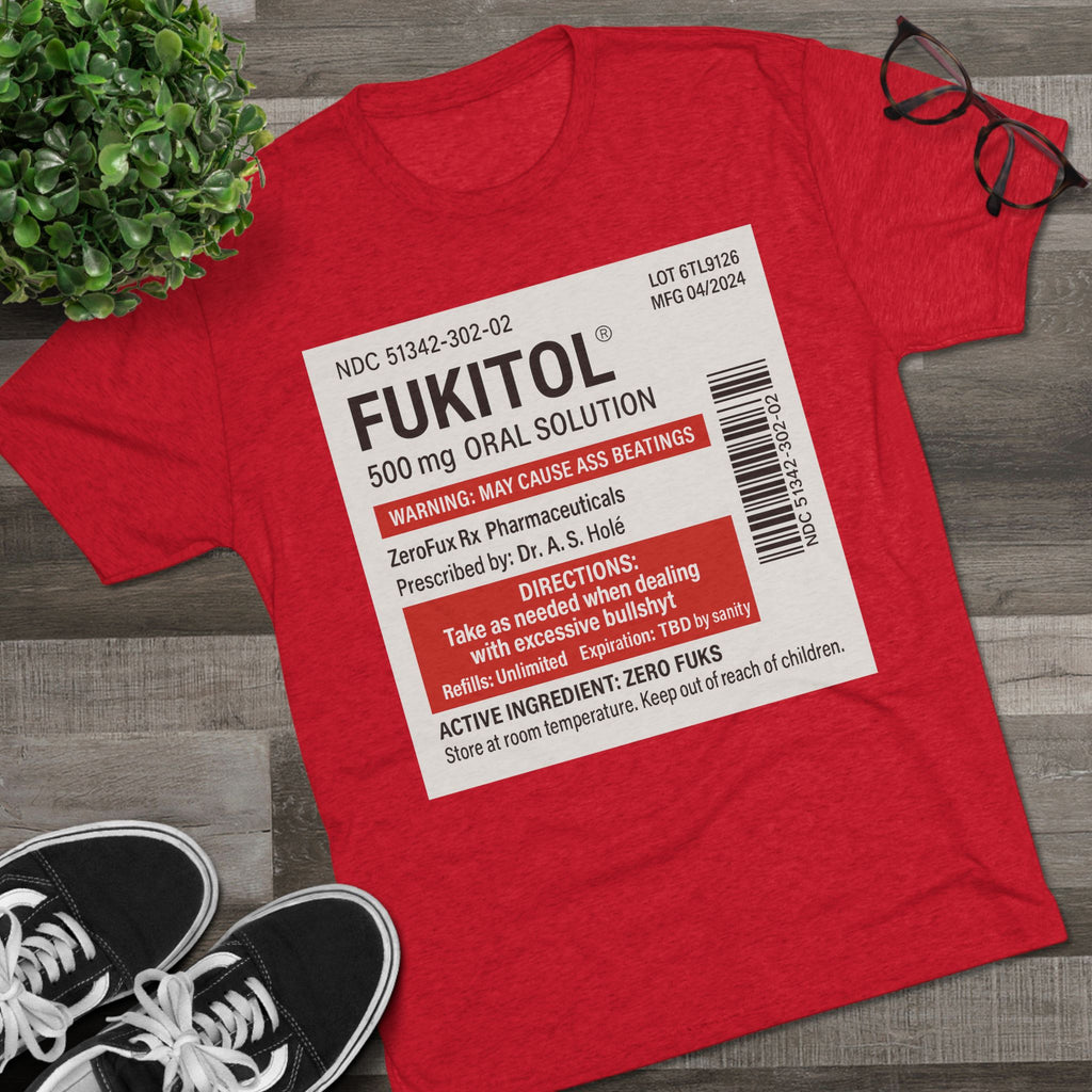 FUKITOL Unisex Tri-Blend Crew Tee - Humorous Statement Tee for Casual Wear