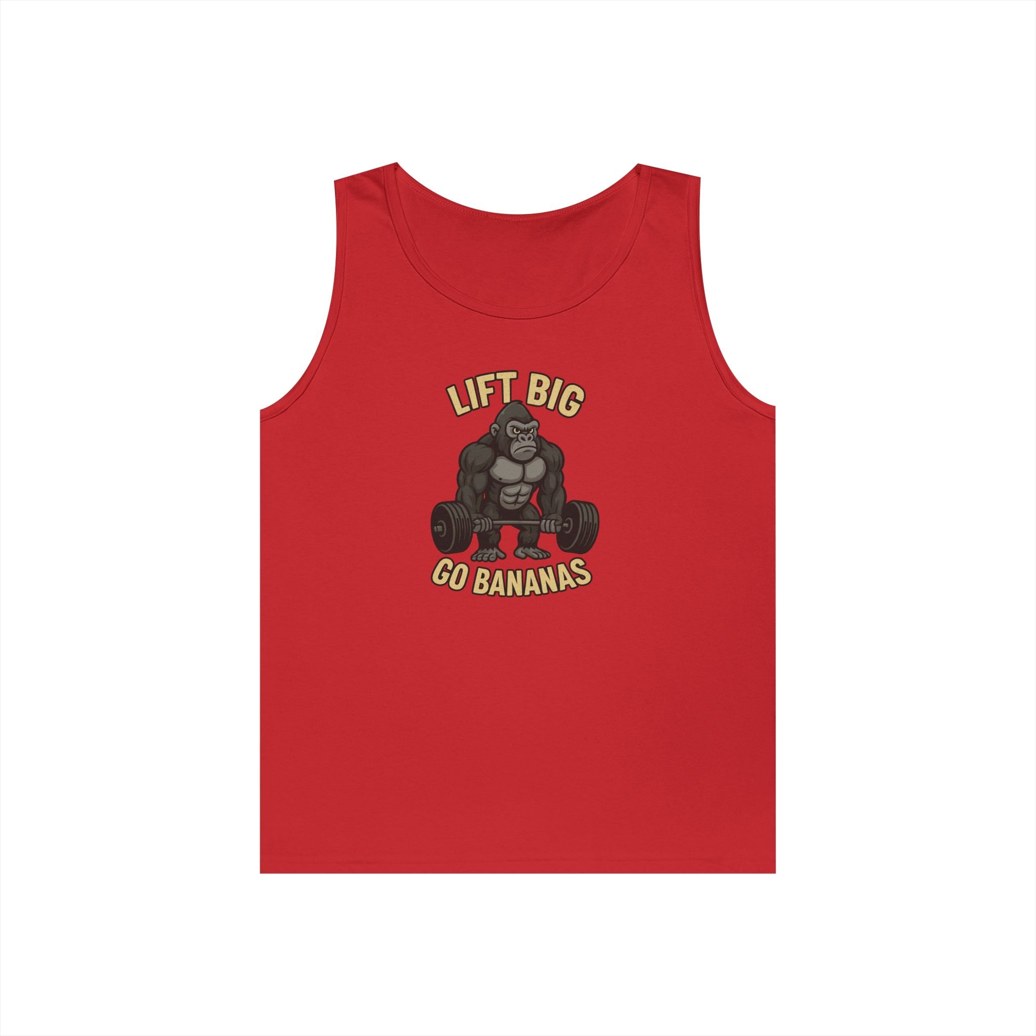 Gorilla Gym Tank Top - Lift Big, Go Bananas! Workout Apparel, Fitness Shirt, Unisex Exercise Top, Funny Gym Clothing