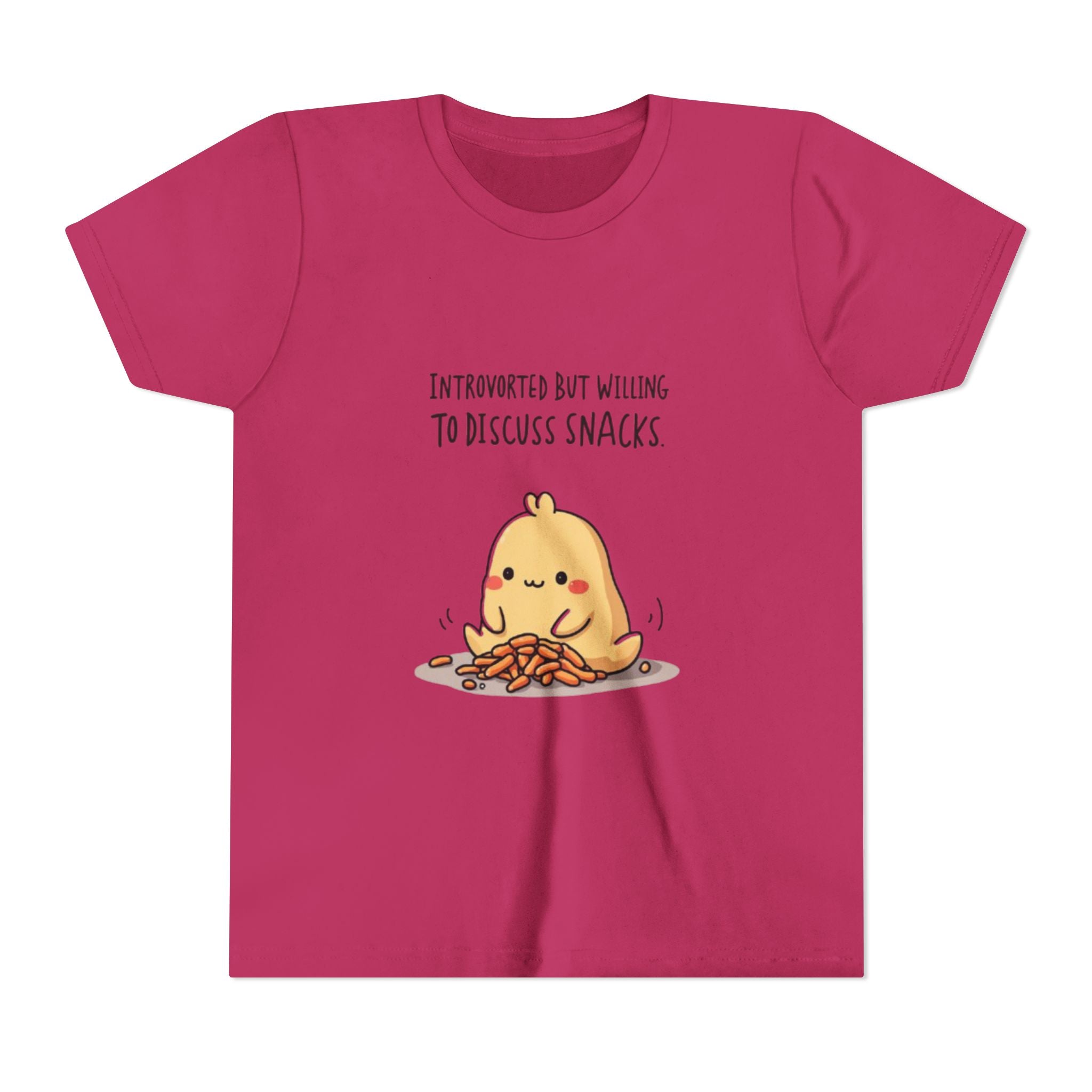 Introverted Snack Lover Youth Tee, Funny Kids Shirt, Cute Snack Lover Apparel, Gift for Introverts, Youth Casual Wear