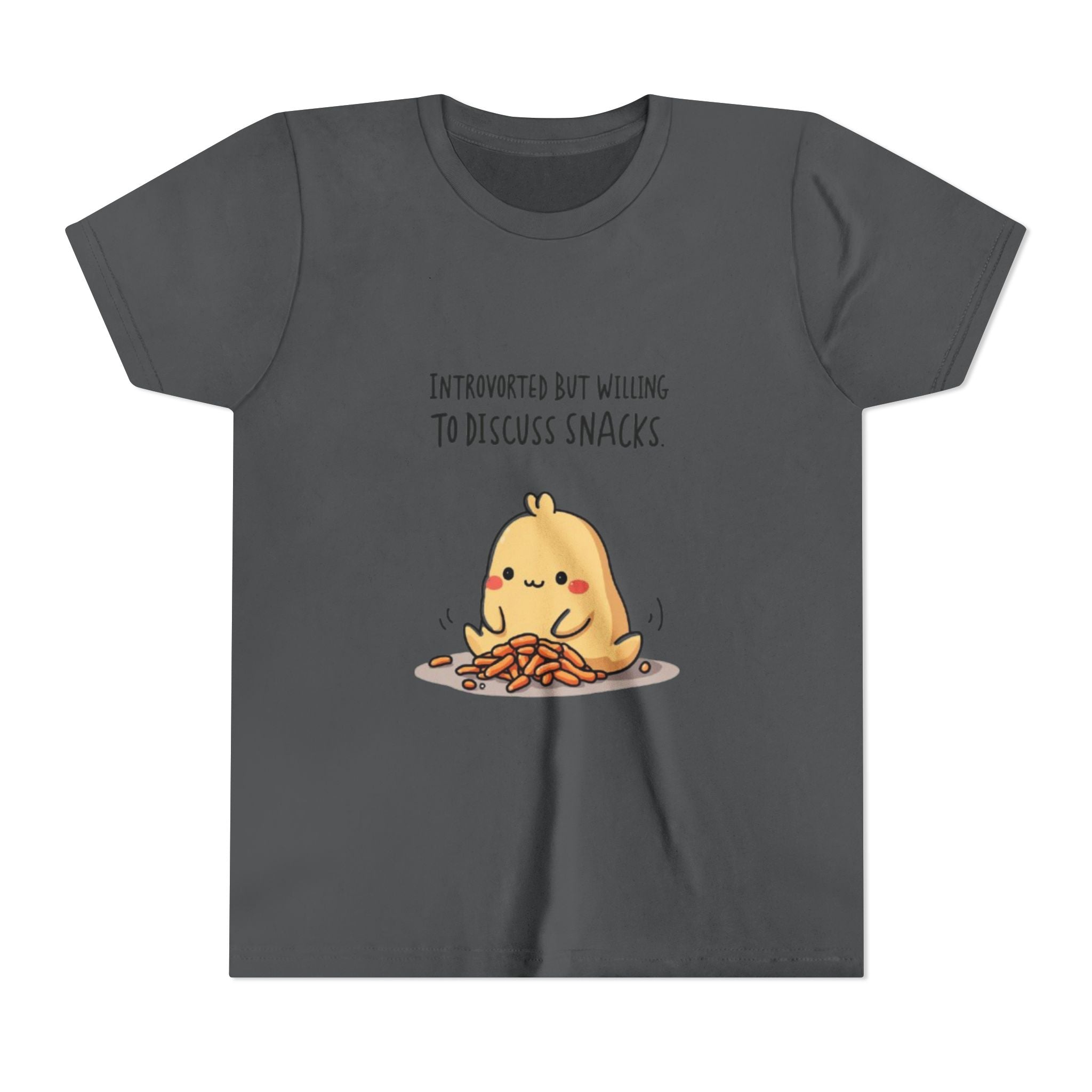 Introverted Snack Lover Youth Tee, Funny Kids Shirt, Cute Snack Lover Apparel, Gift for Introverts, Youth Casual Wear