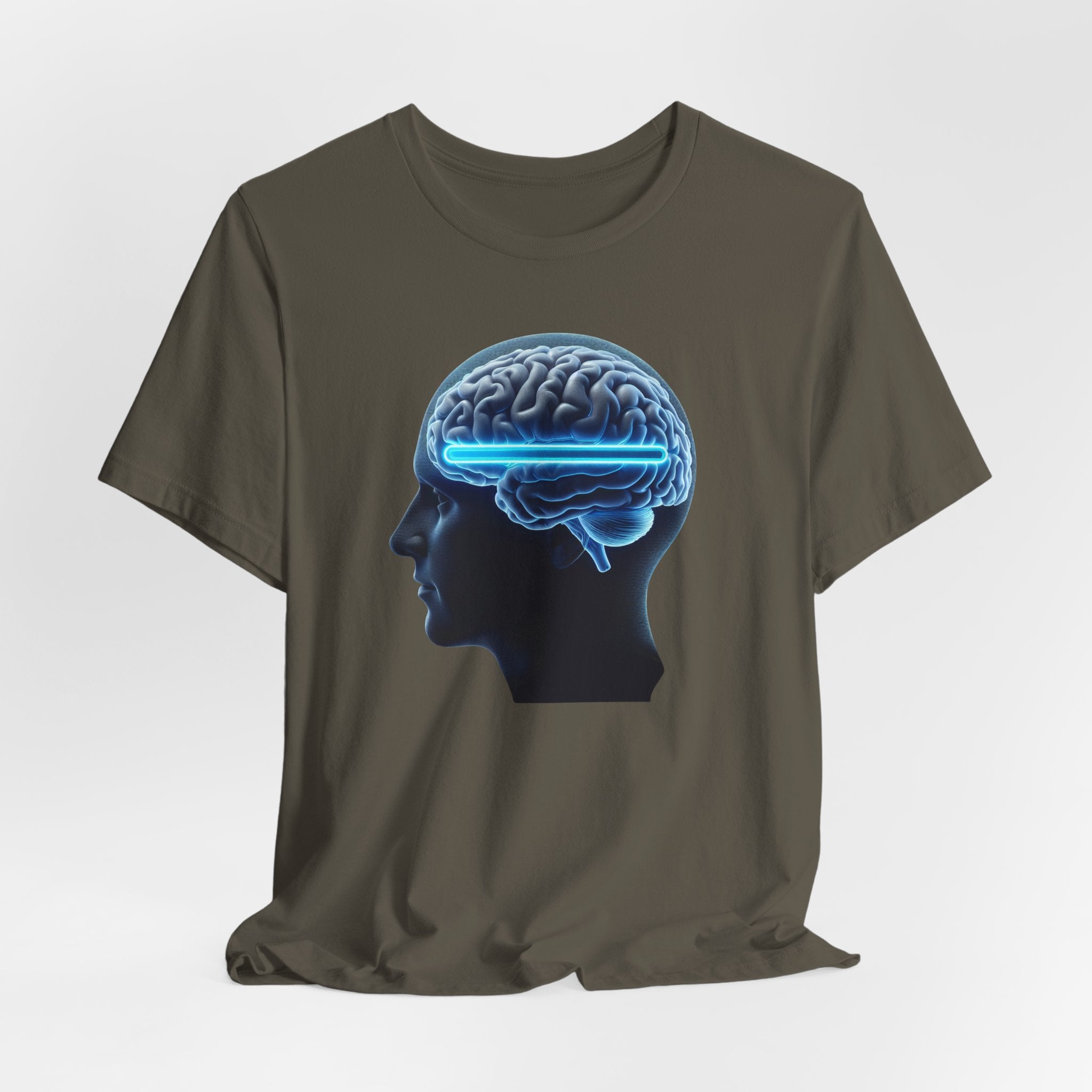 Neon Brain Graphic Tee, Unisex Brain Shirt, Science Gift, Cool Casual Tee, Brain Art T-Shirt, Unique Graphic Top