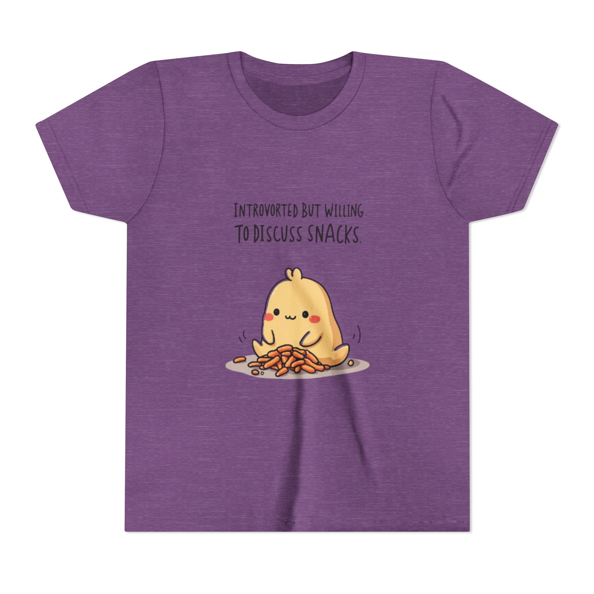 Introverted Snack Lover Youth Tee, Funny Kids Shirt, Cute Snack Lover Apparel, Gift for Introverts, Youth Casual Wear