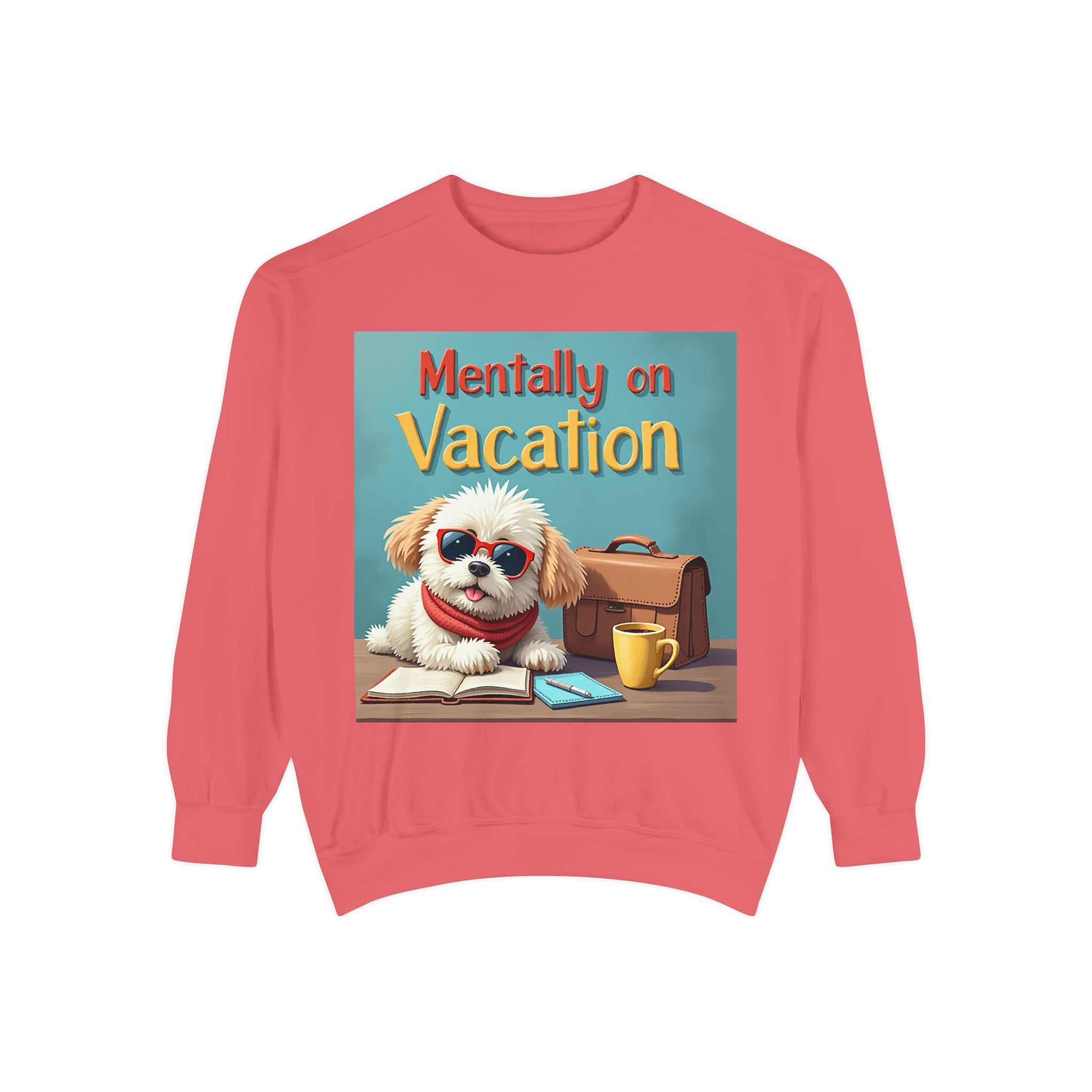 Unisex Dog-Themed Sweatshirt with Humorous Vacation Design, Perfect for Pet Lovers, Gift for Dog Owners, Cozy Casual Wear, Vacation Mood