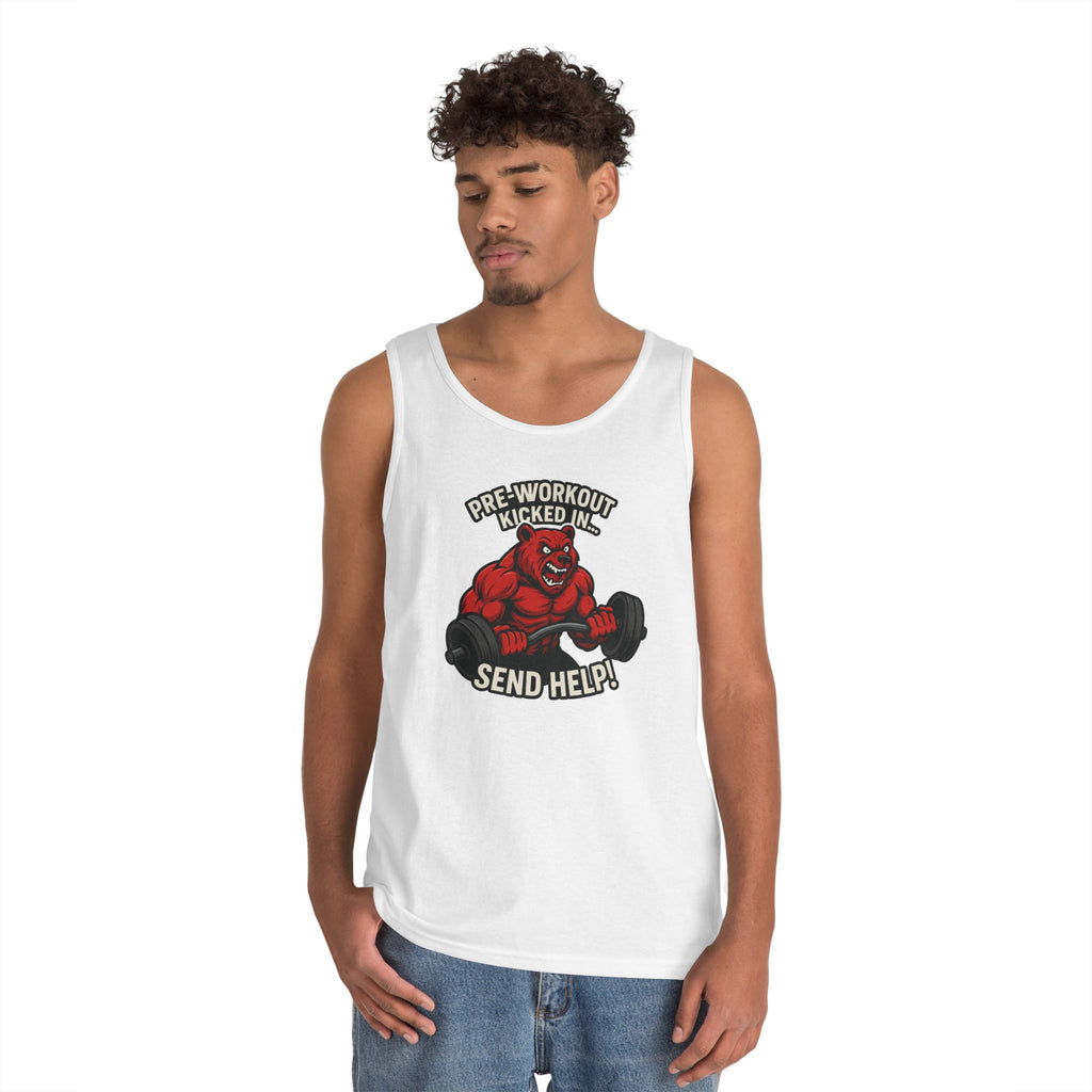 Pre-Workout Kicked In Send Help Tank Top | Fitness Gym Workout Tank