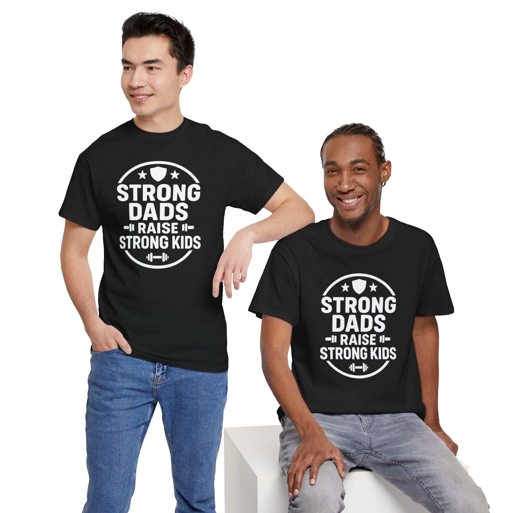 Strong Dads Raise Strong Kids T-Shirt — Father’s Day Fitness Tee