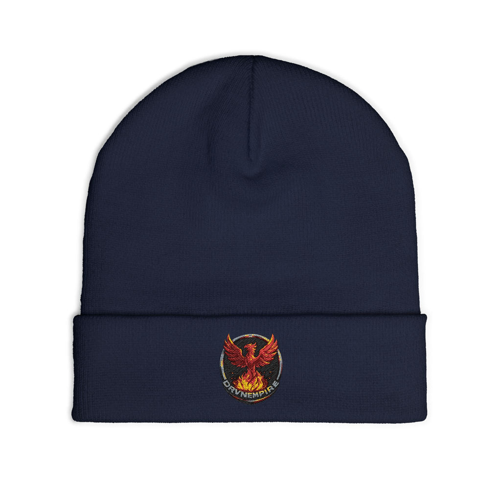 Phoenix Embroidered Knit Beanie — Firebird Patch Winter Hat